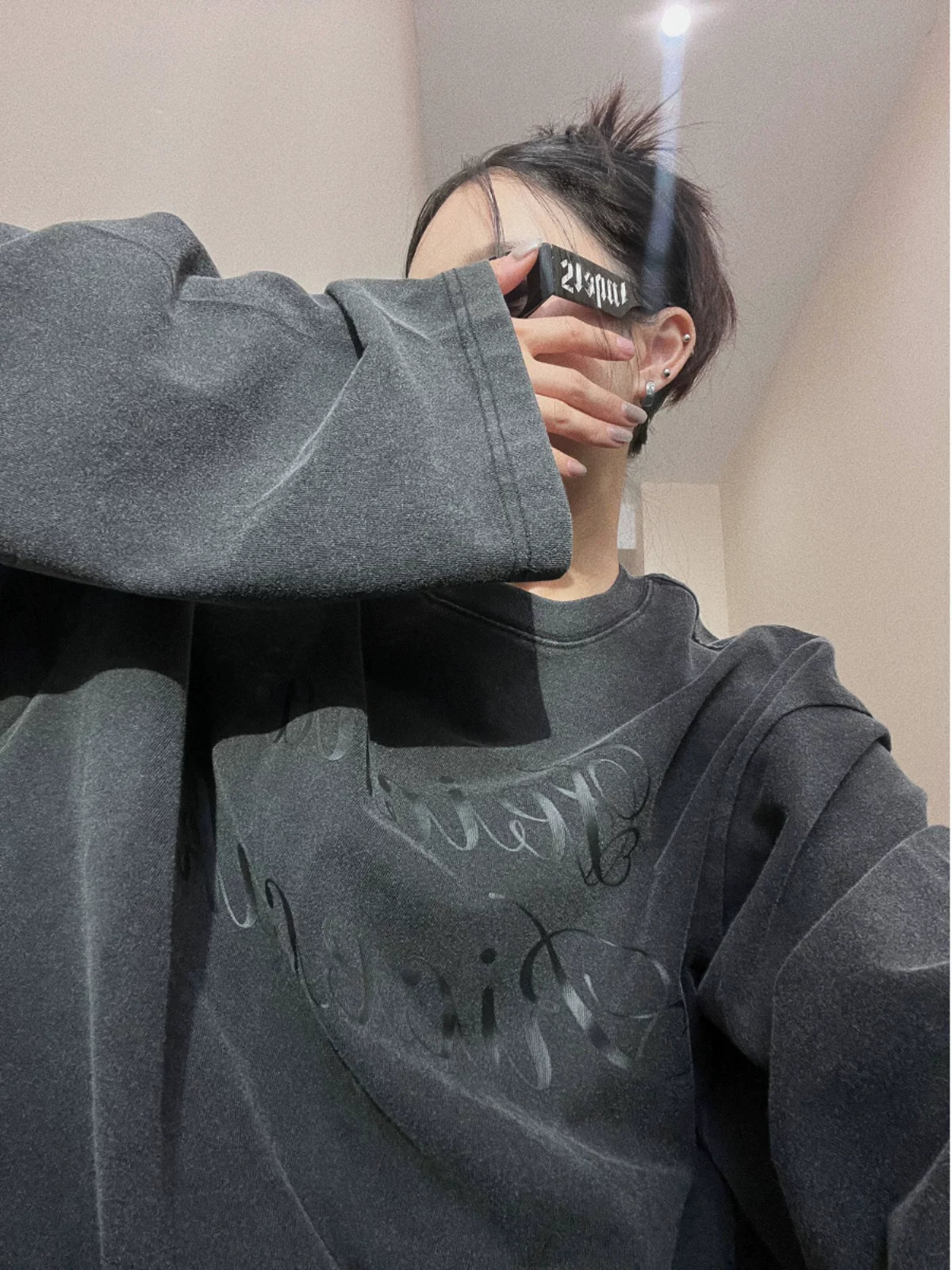 Midnight Script Fleece Crewneck Sweater