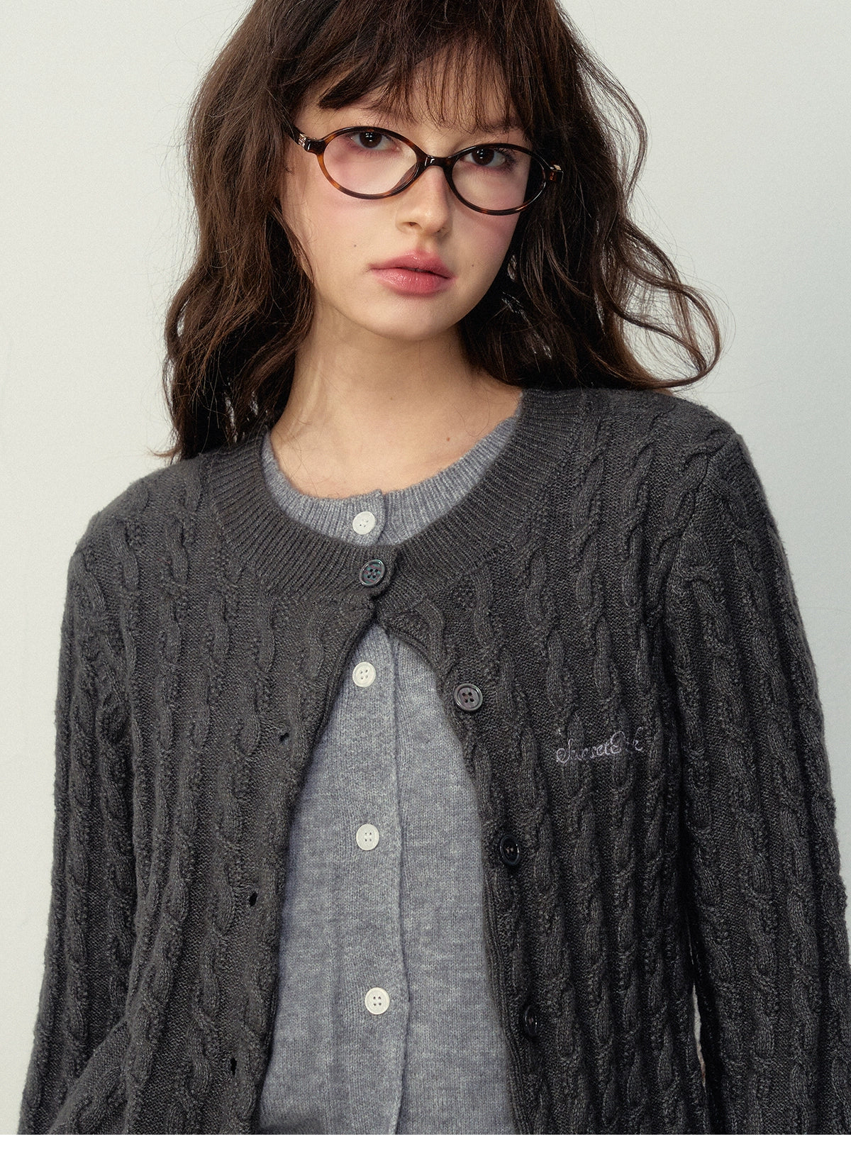 Cable Knit Preppy Style Cardigan