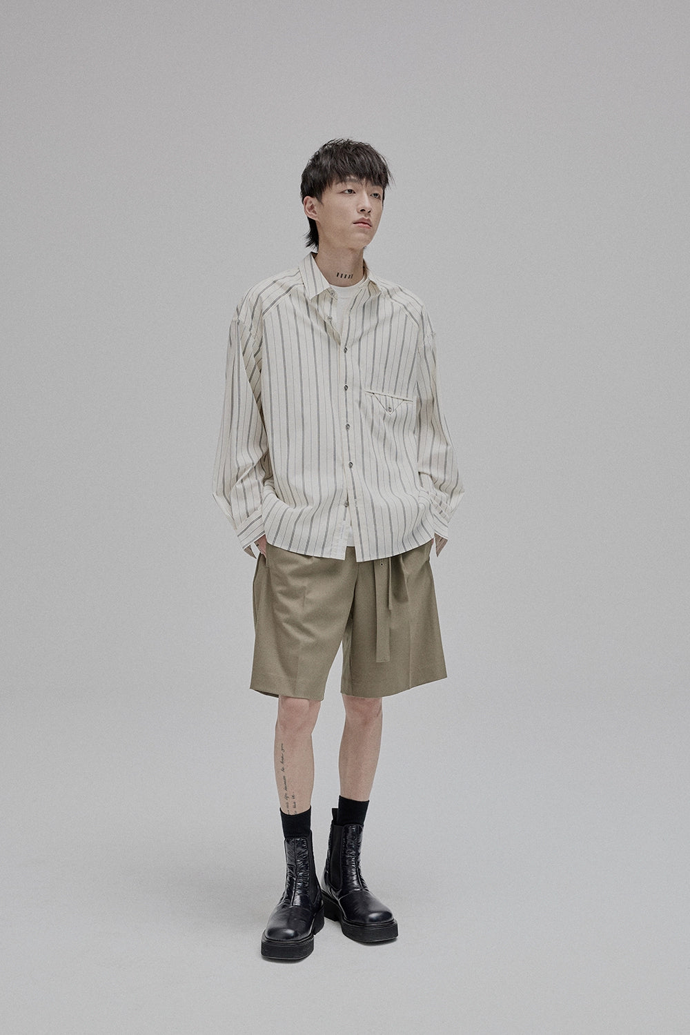 Draped Drawstring Mid-Length Shorts