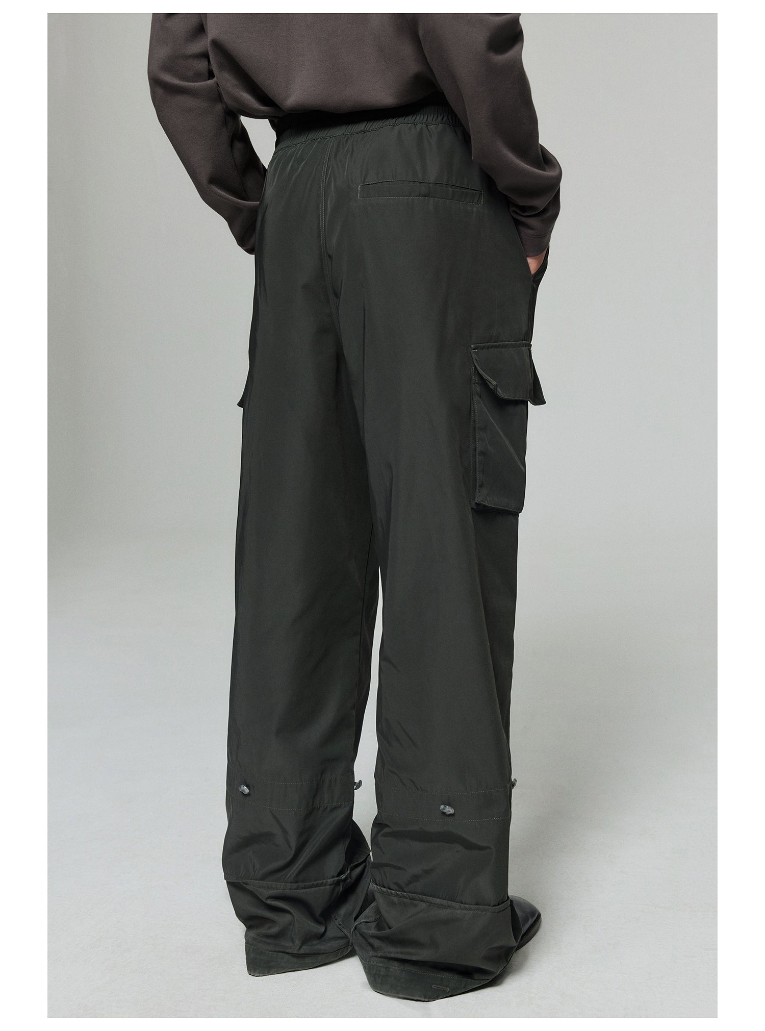 Adjustable Cuffs Nylon Cargo Pants