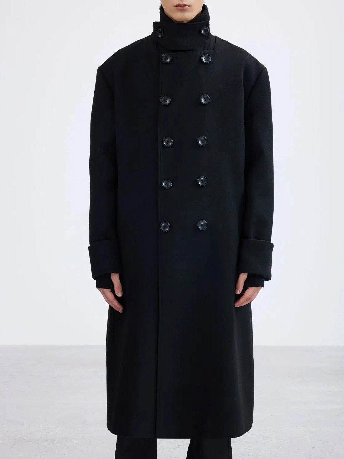 Sleek Buttoned Wool Overcoat - chiclara
