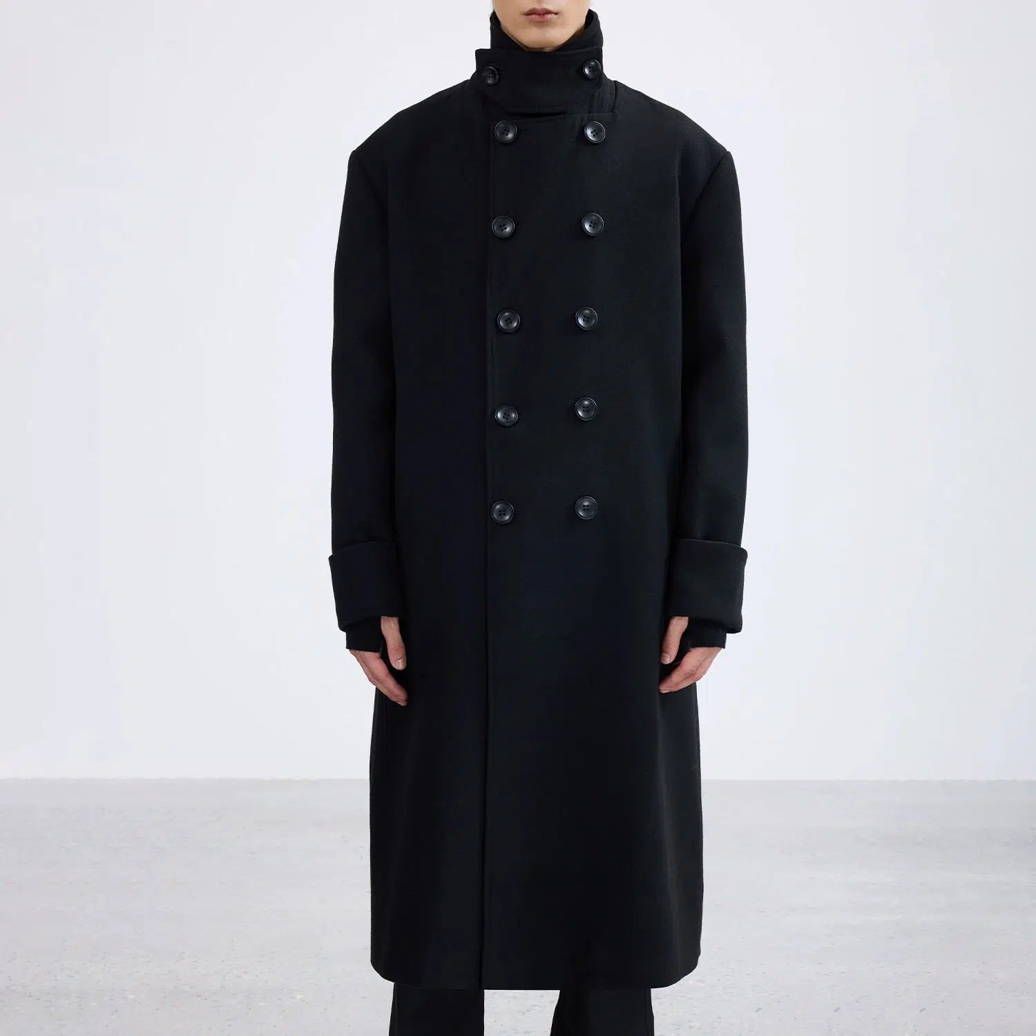 Sleek Buttoned Wool Overcoat - chiclara