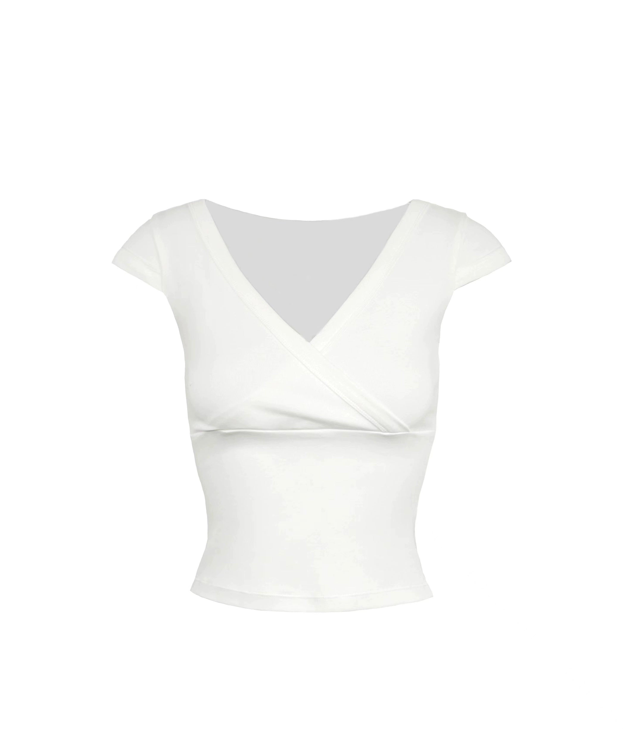 Low-cut Cross V-neck Short Sleeve Top