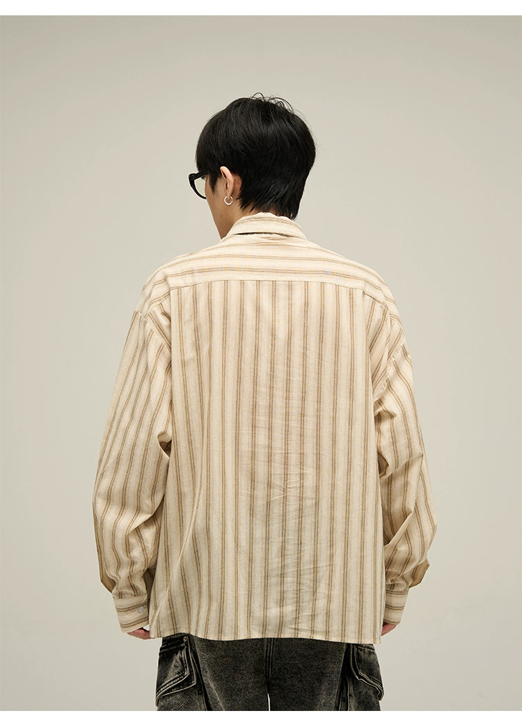 Classic Vertical Striped Oversized Shirt