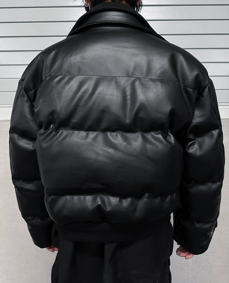 Nightcore Aegis Padded Leather Puffer Jacket