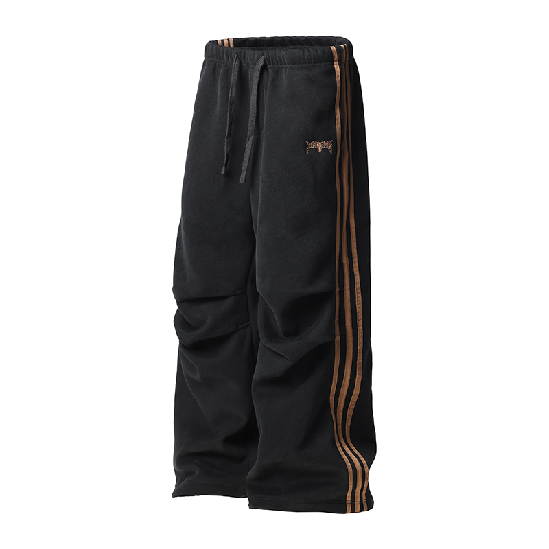 Striped Loose Sports Paratrooper Sweatpants - chiclara