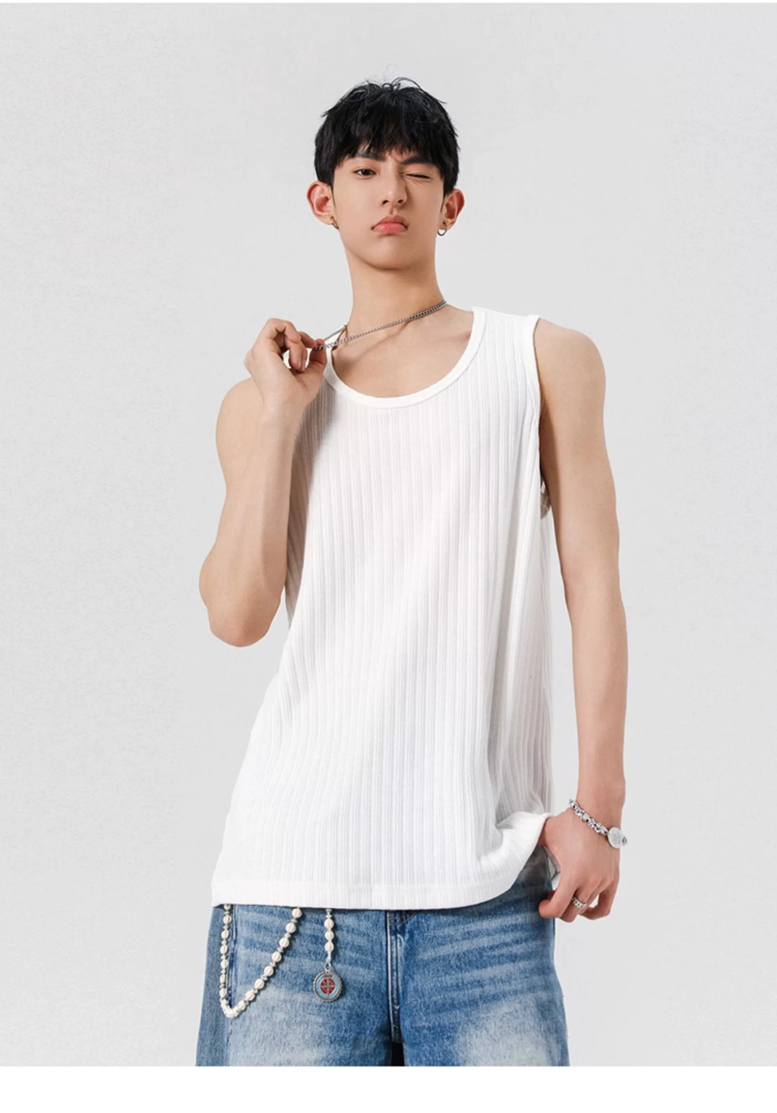 Ribbed Core Longline Tank Top