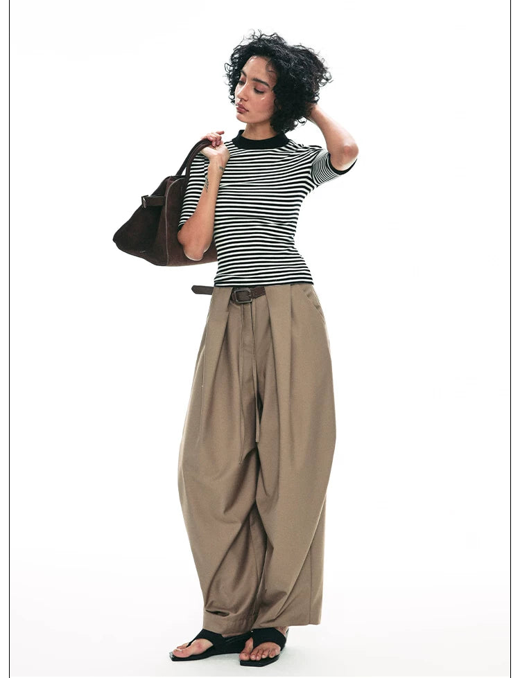 Ribbed Mock Neck Fitted Top