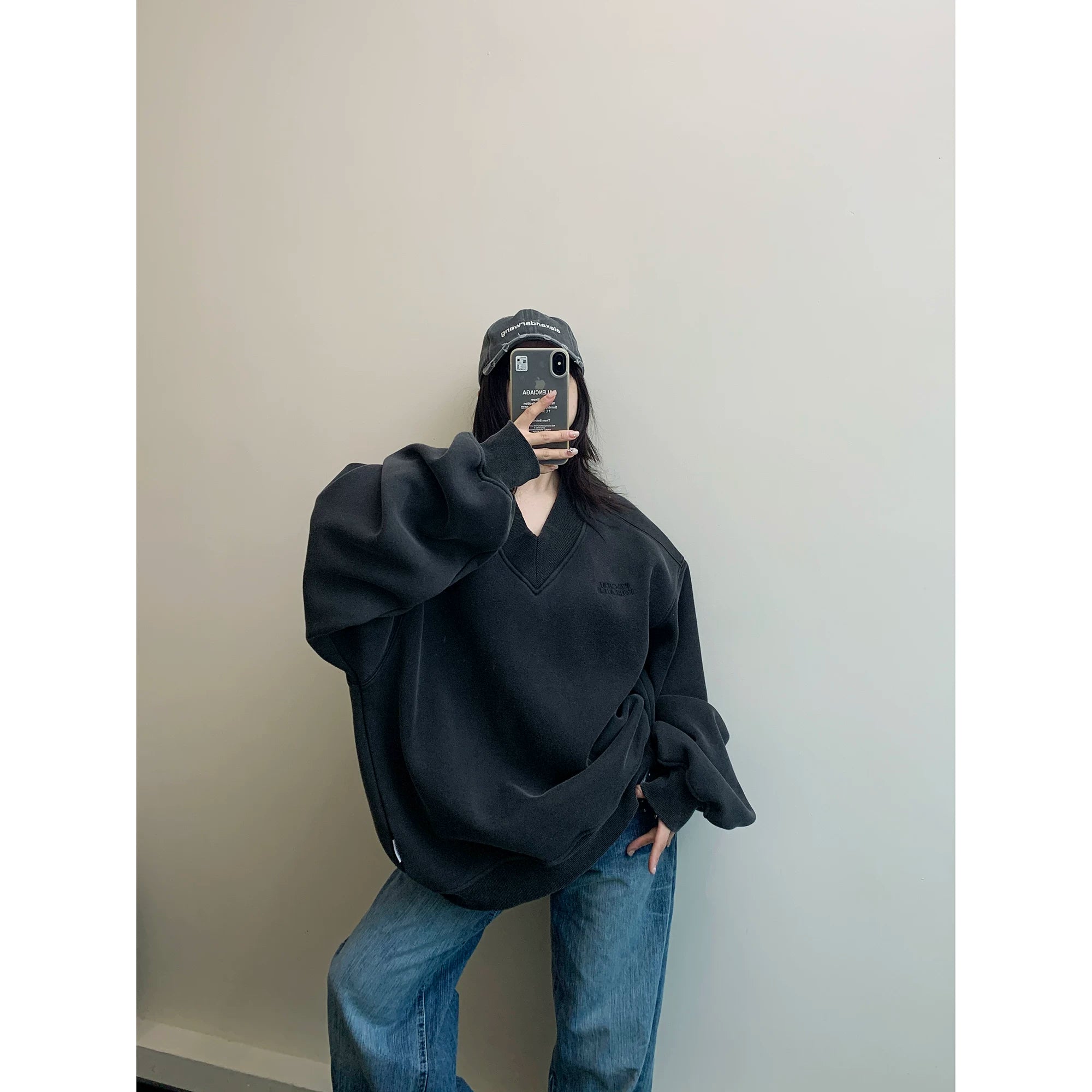 Crest V-Neck Sweatshirt