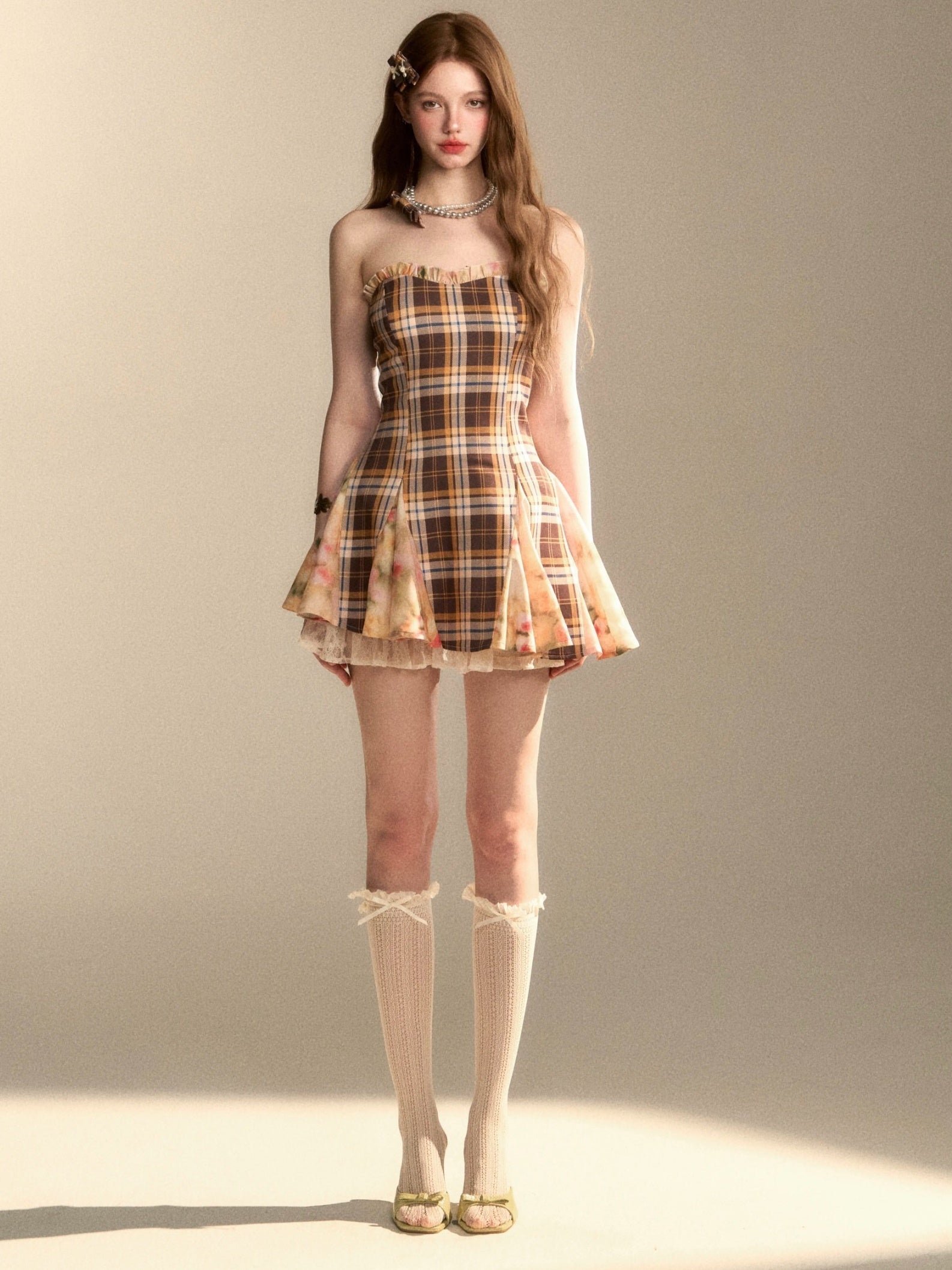 Plaid Corset Mini Dress