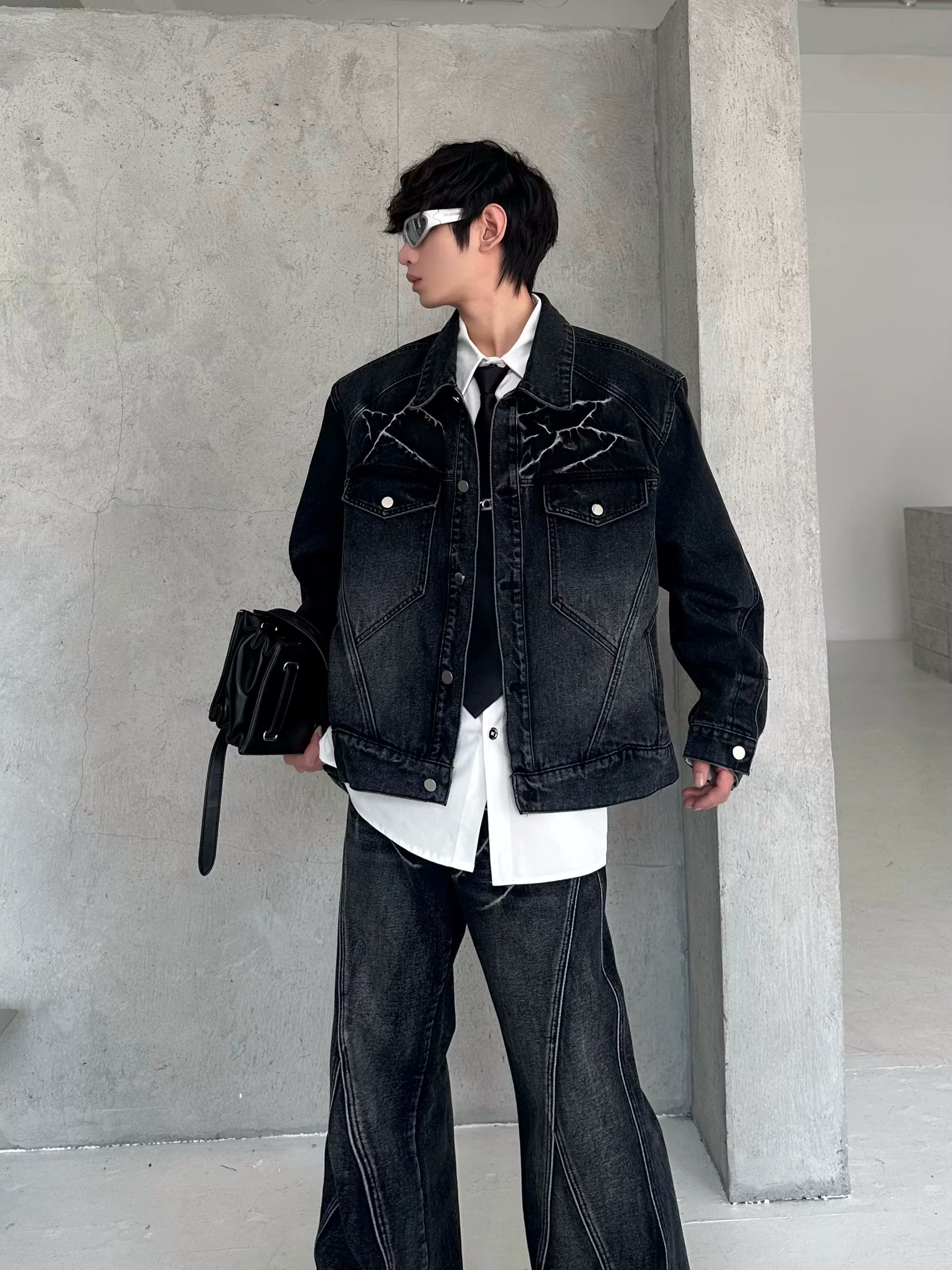 Midnight Fracture Denim Jacket