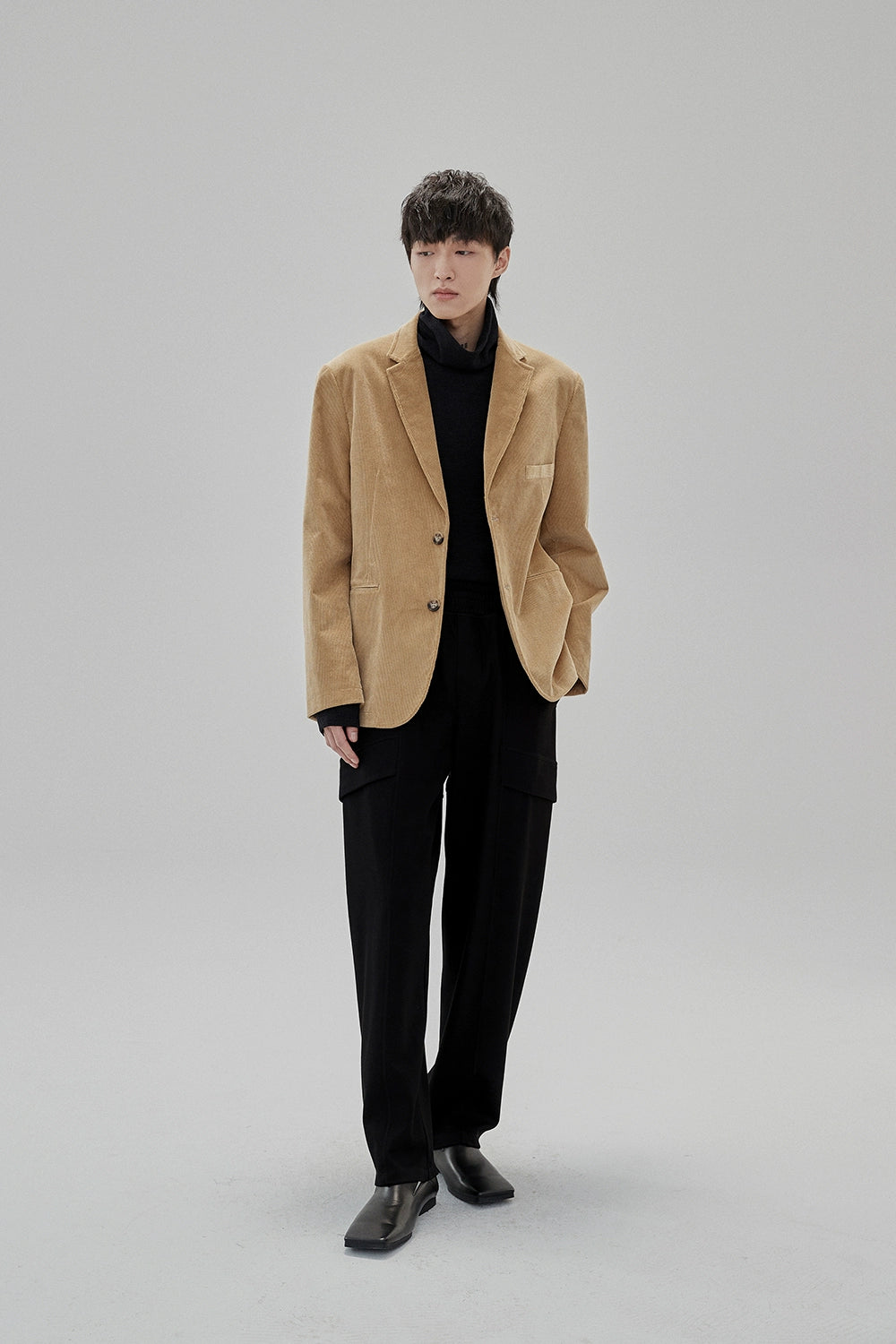 Ruched Turtleneck Oversized Long Sleeve Base Layer