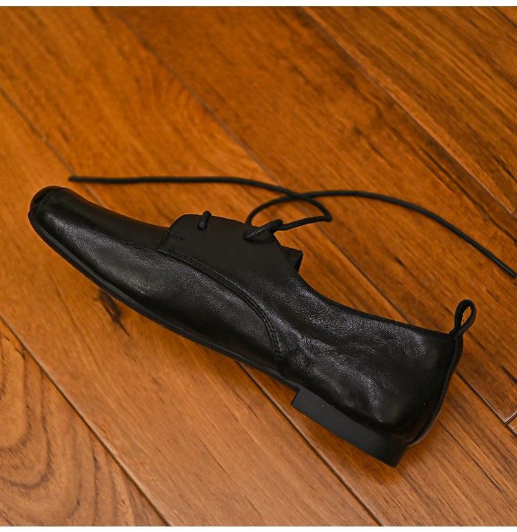 Noir Classic Square-Toe Derby Shoes