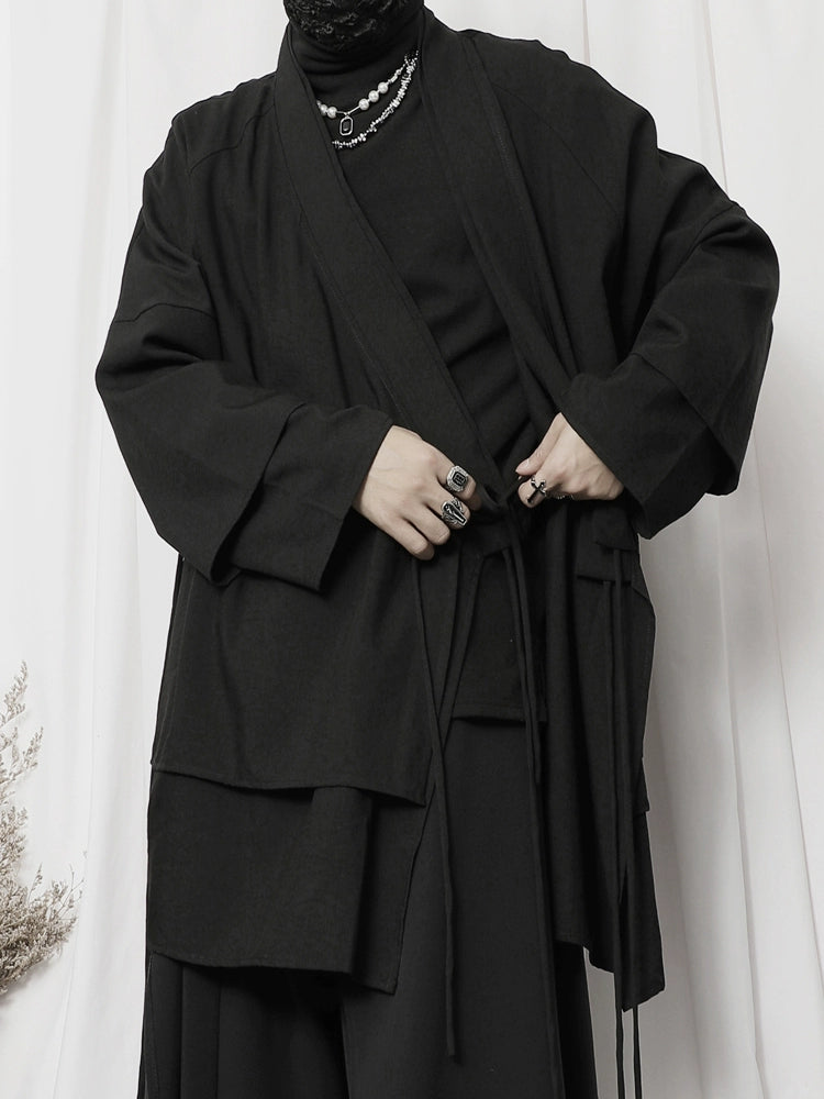 Oversized Black Kimono Cardigan