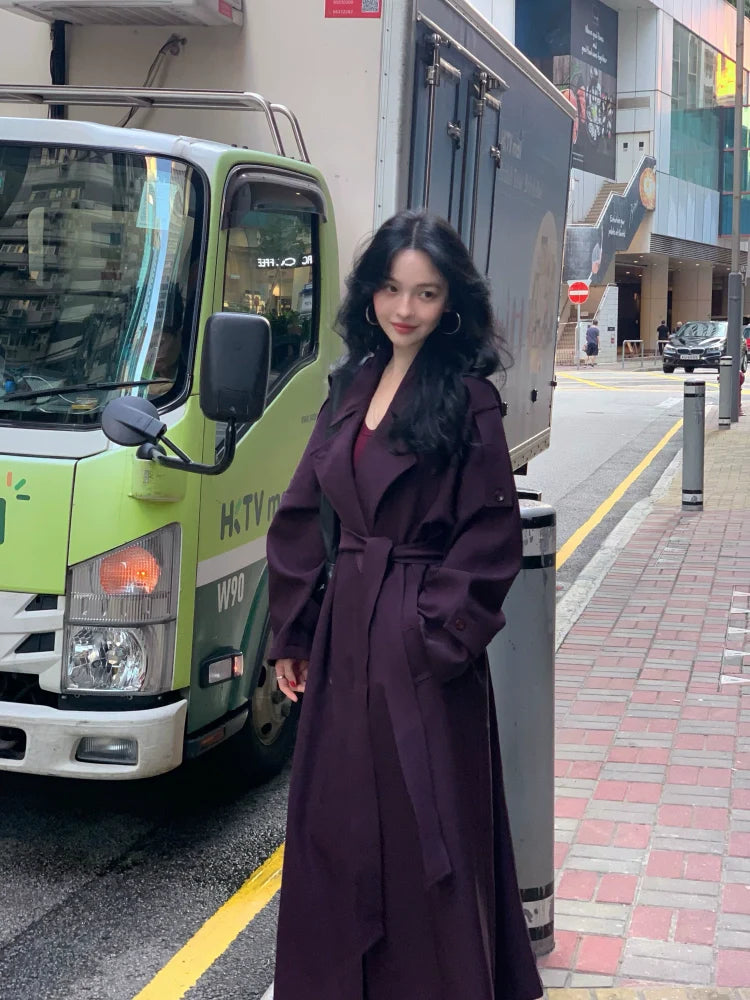 Long Belted Trench Coat