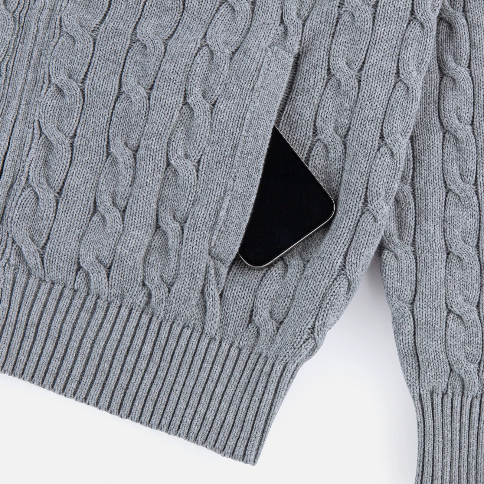 Cable Crest Full-Zip Aran Cardigan