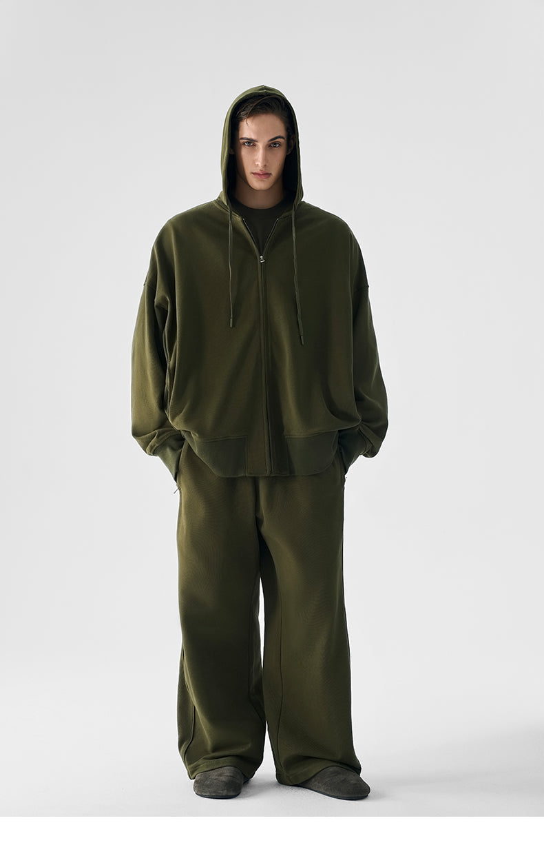 Shadow Luxe Oversized Zip Hoodie and Pants Setup