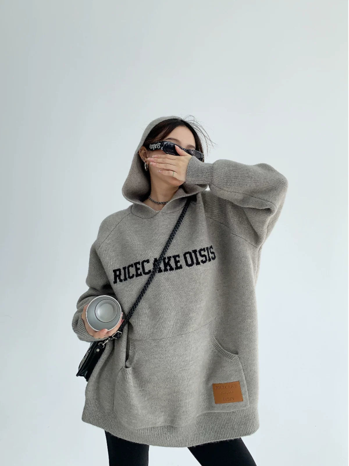 Brick Cozy Logo Knit Hoodie