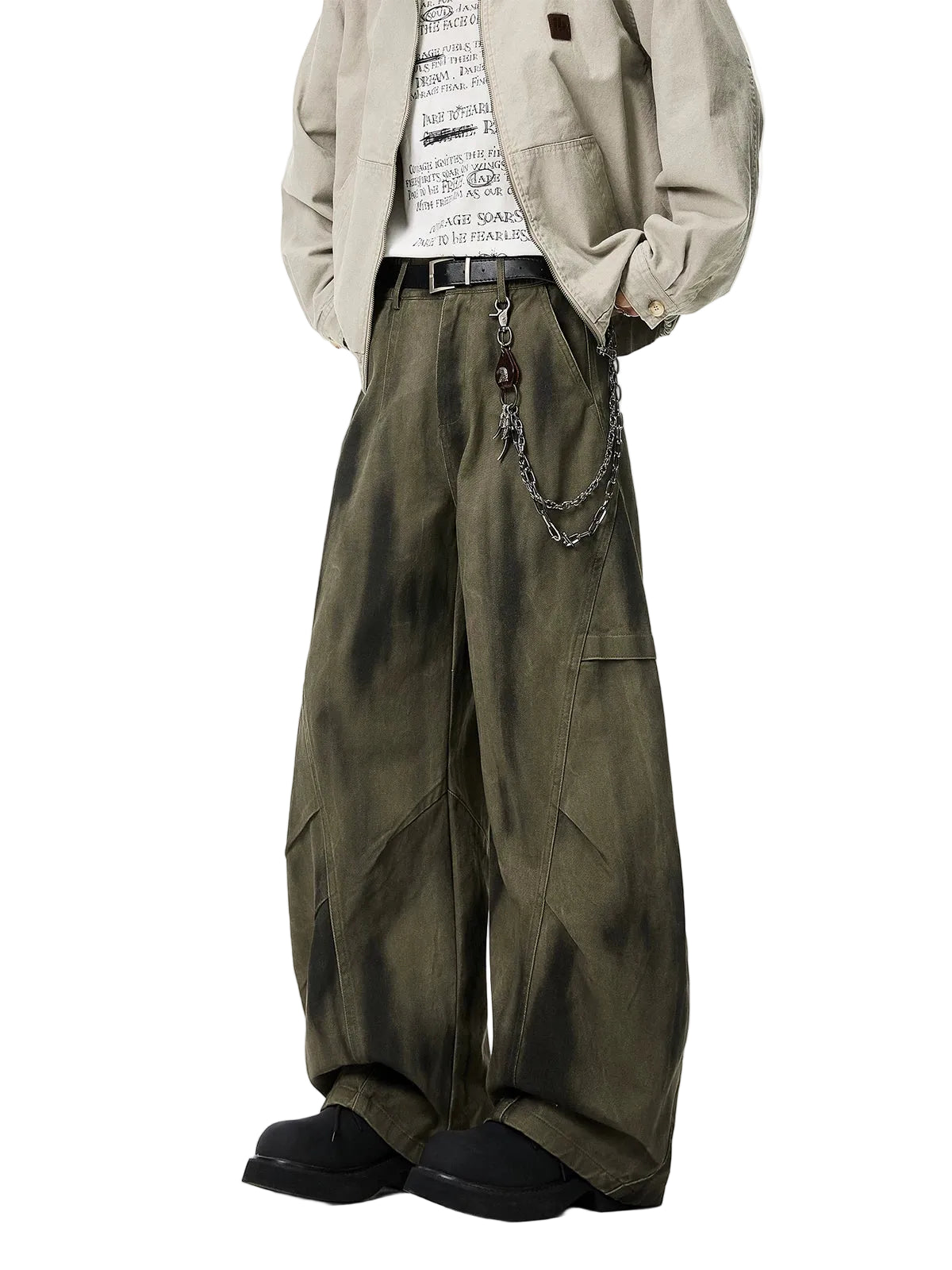 Rust Fade Utility Wide Pants