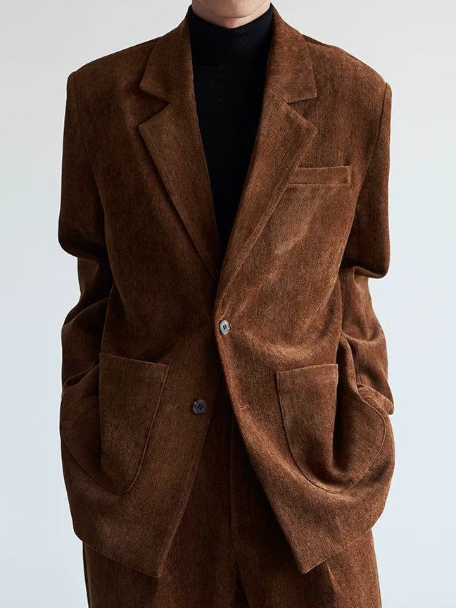 Chestnut Axis Minimal Tailored Blazer