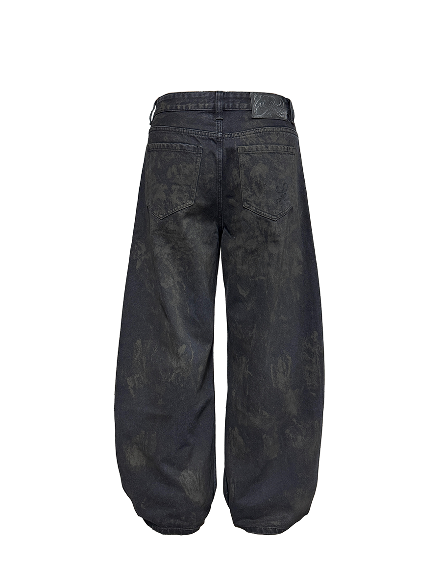 Washed Black Ultra Wide-Leg Puddle Jeans
