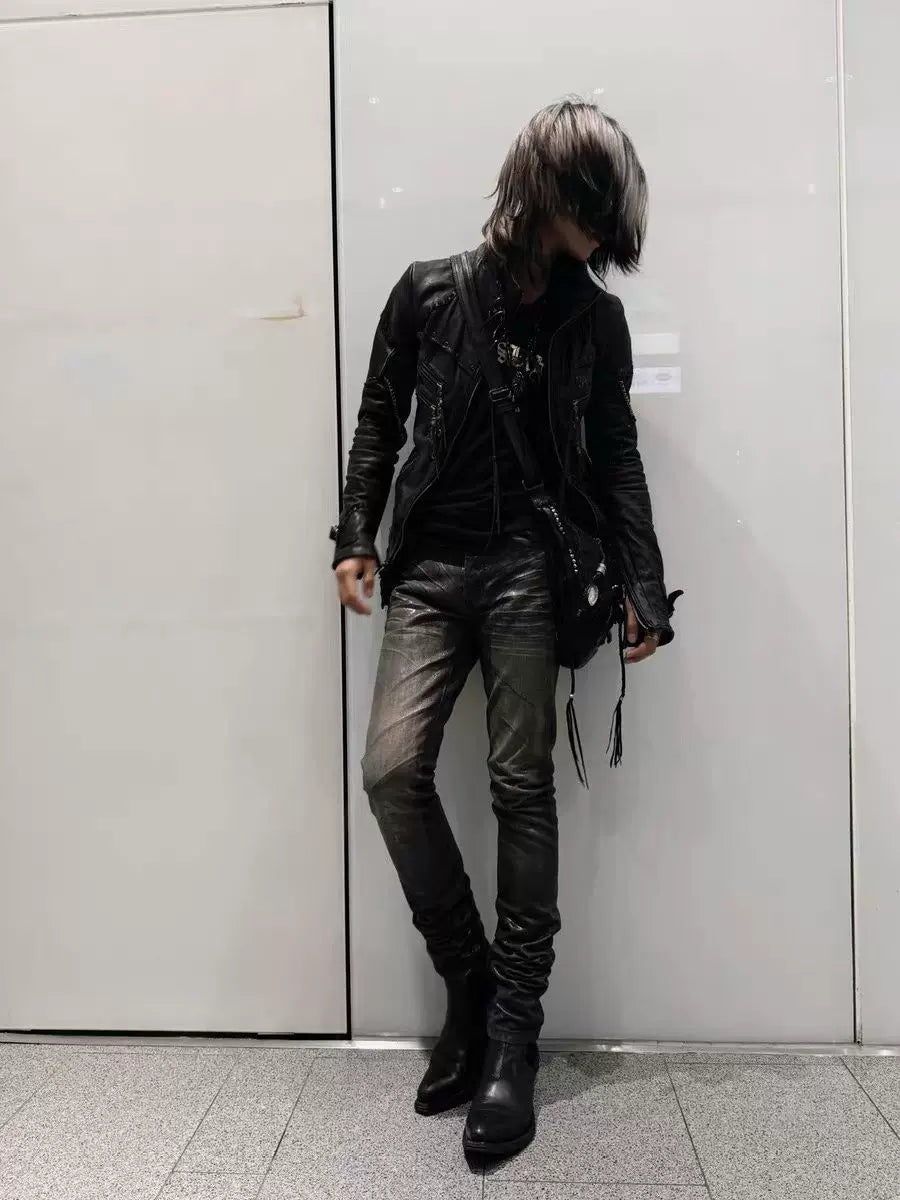 Mercury Sheen Oil-Slick Coated Jeans