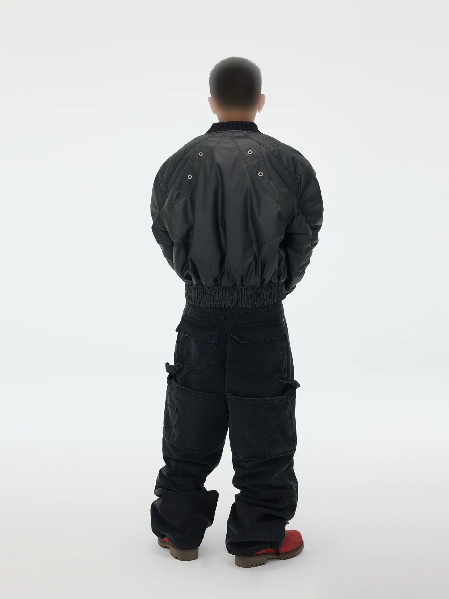 Circuit Panel Crop Bomber Jacket