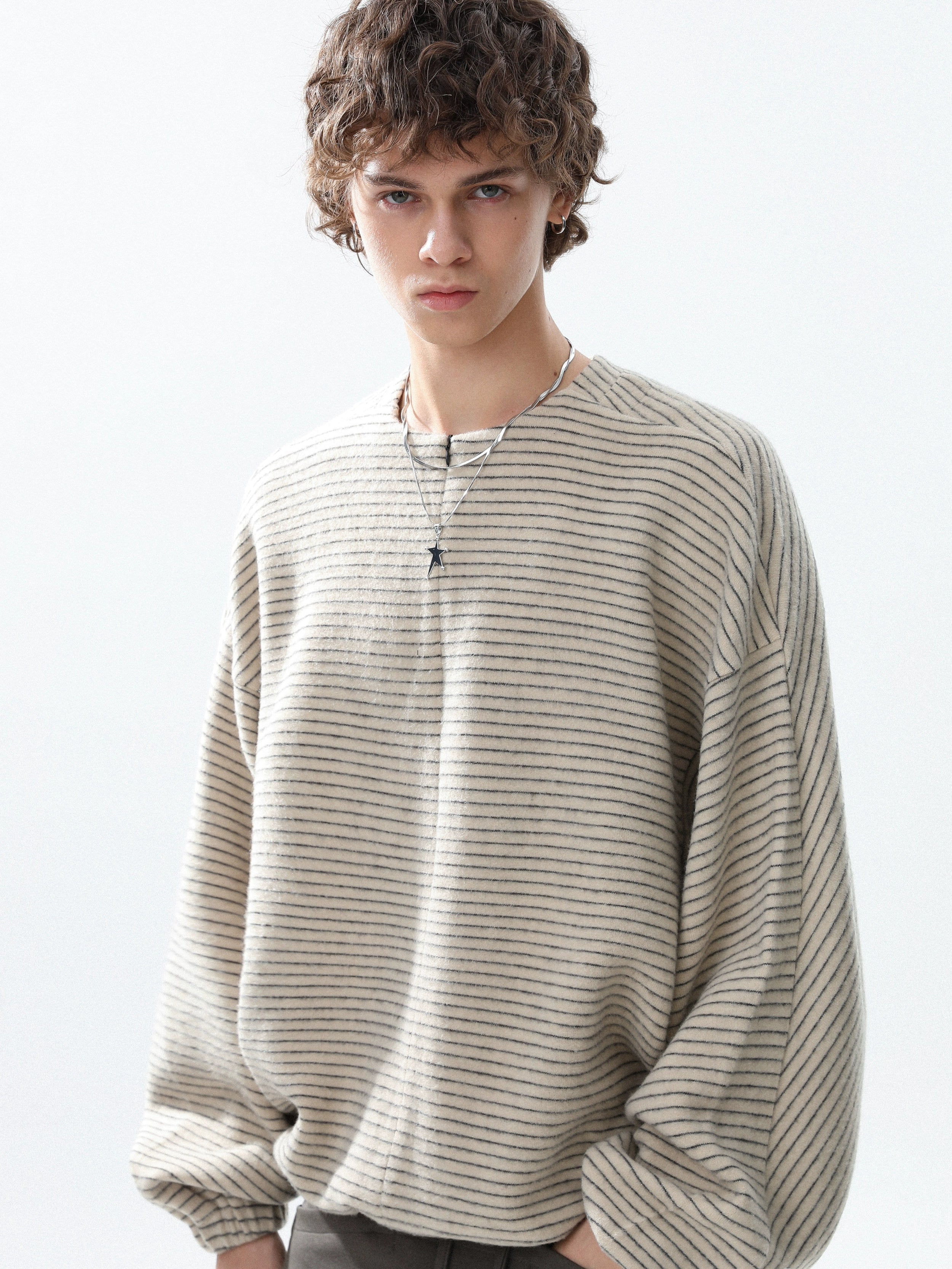 Charcoal Lines Relaxed Pullover