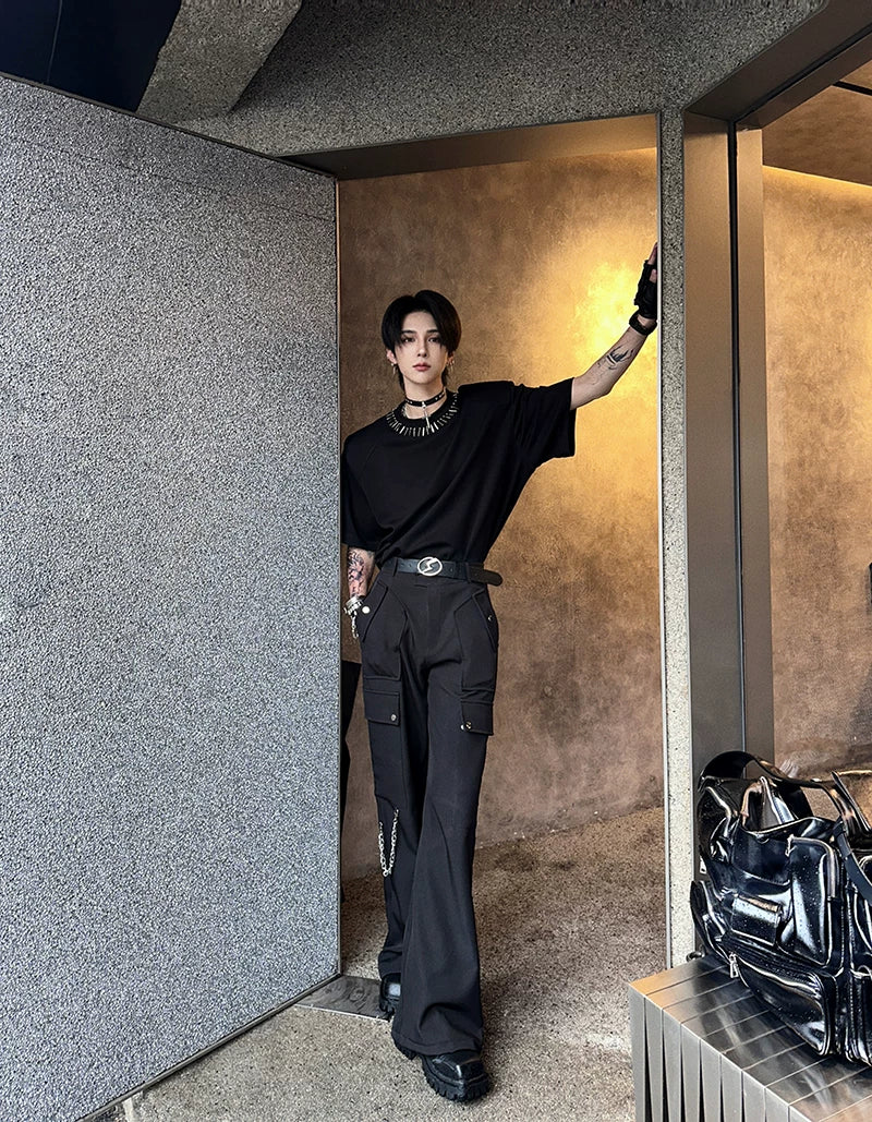 Abyss Split-Zip Chain Flare Pants