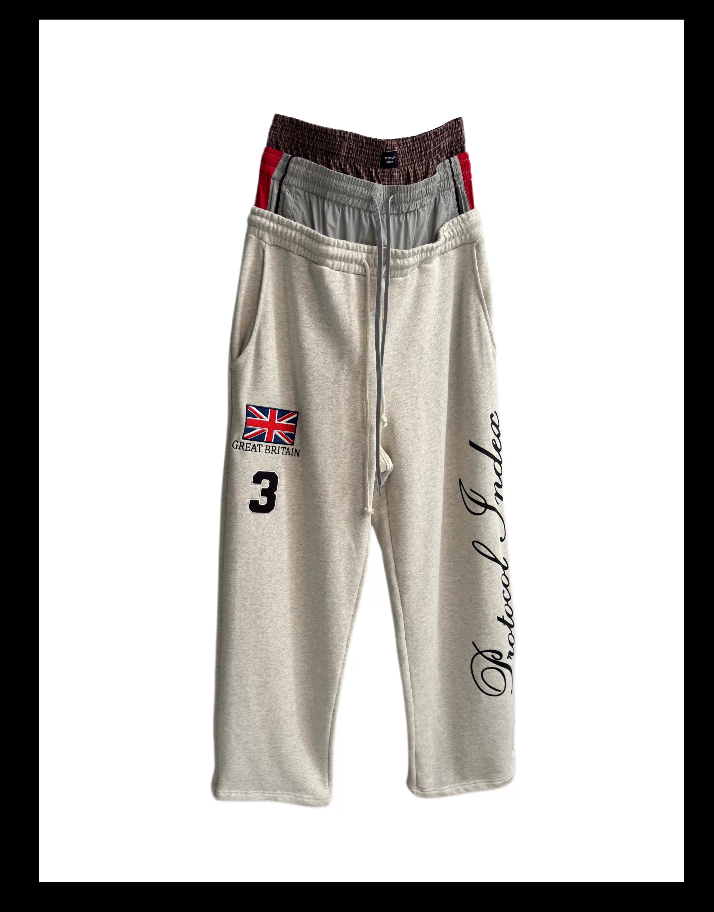 Union Stack Triple-Waist Track Flares