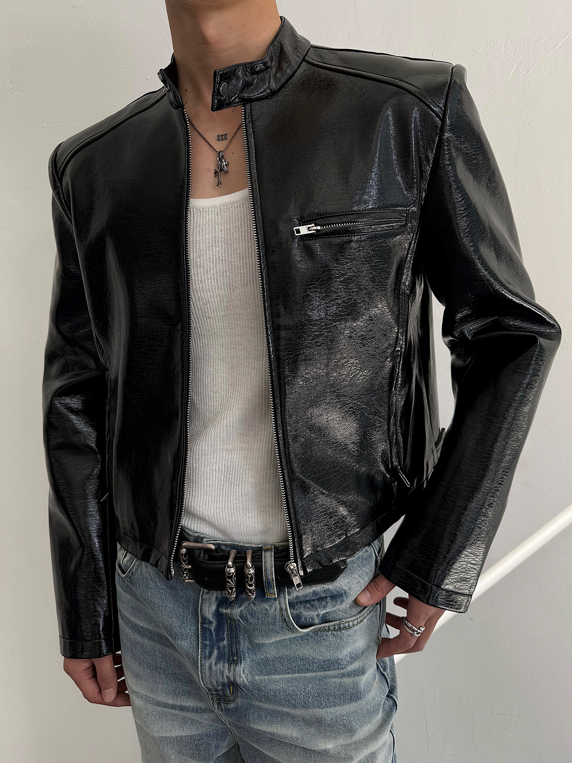 Faux Leather Moto Jacket
