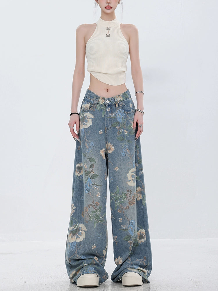 ABWEAR Blooming Botanica Wide-Leg Jeans