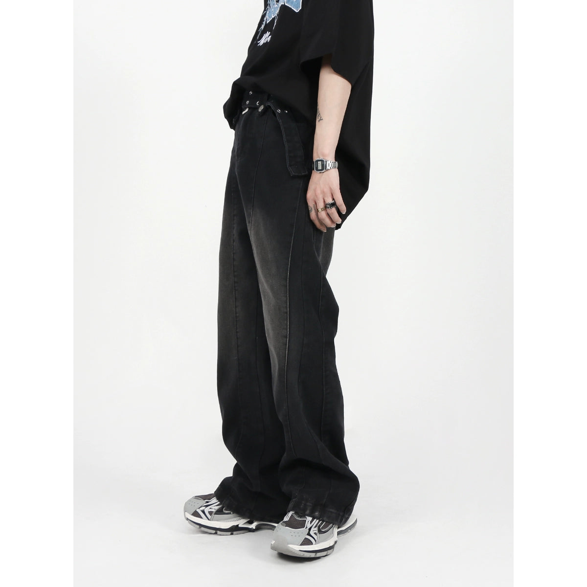 Shadow Fade Track Denim Pants