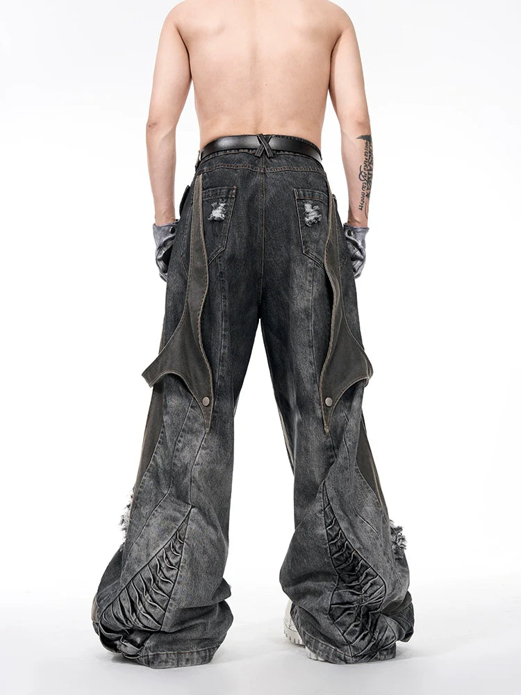 Asymmetric Denim Vest & Denim Jeans Setup