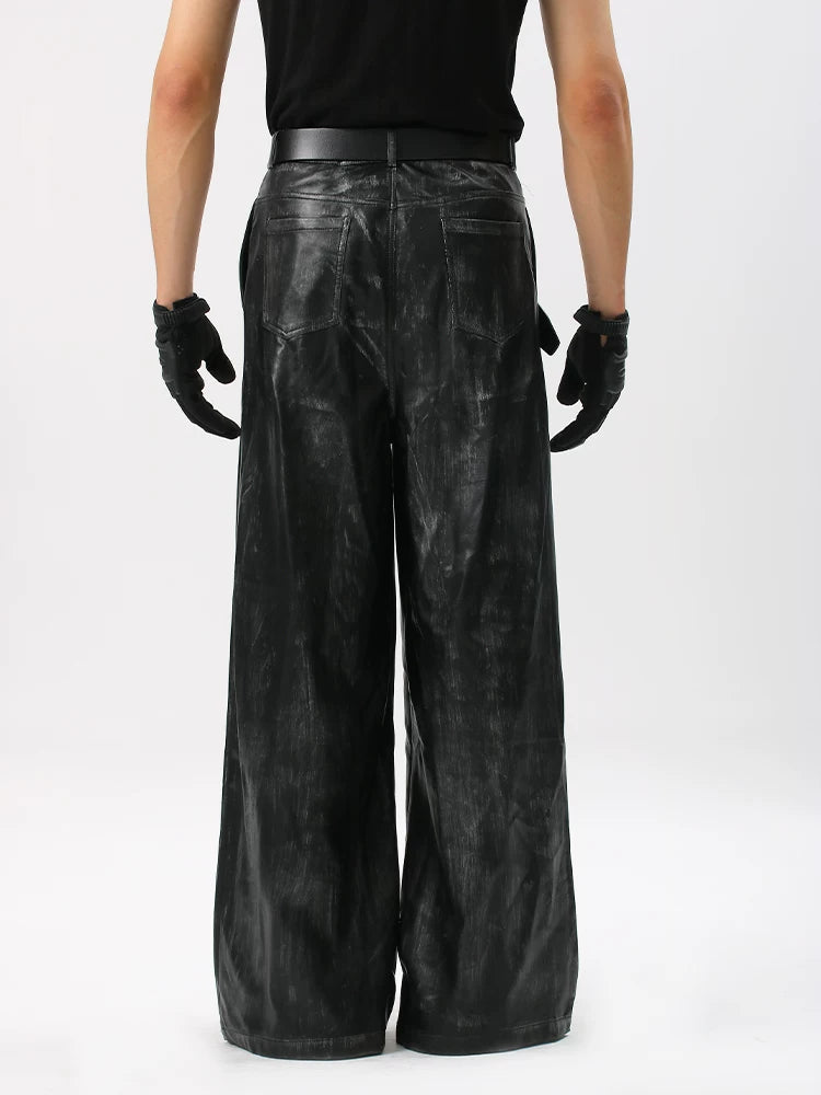 Onyx Mirage Brushed Wide-Leg Trousers