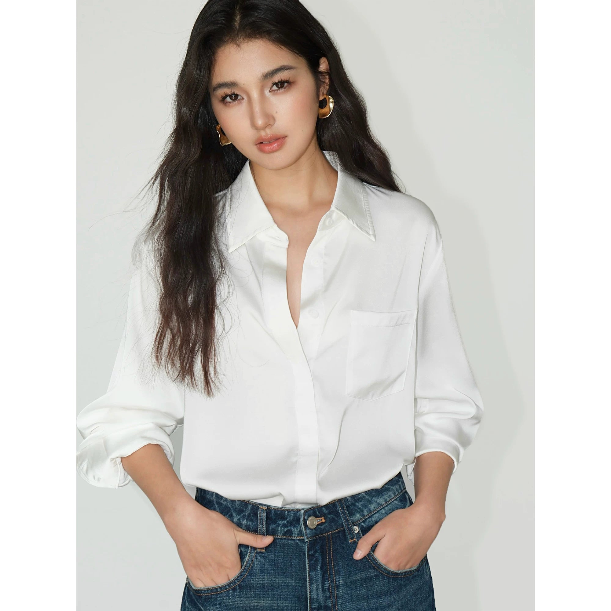 Silkline Classic Draped Pocket Shirts