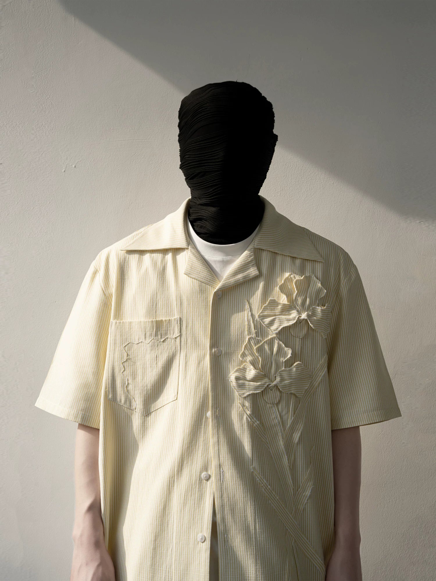 Iris Bloom Stripe Camp Shirt