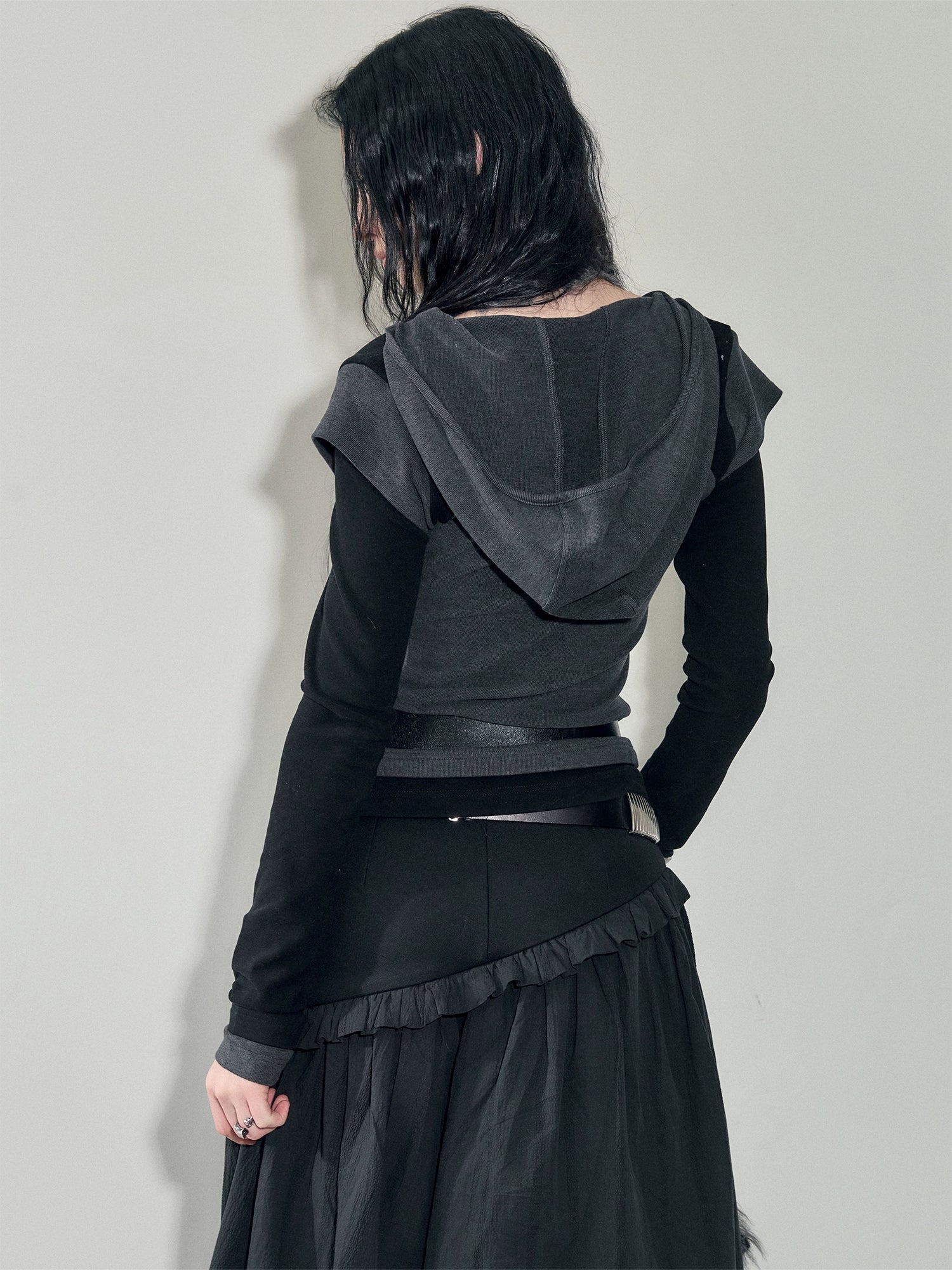 Two Layered Hooded Top