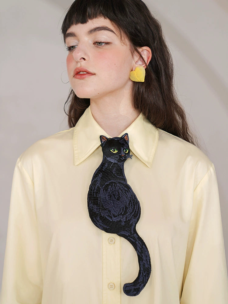 Black Cat Shaped Novelty Tie
