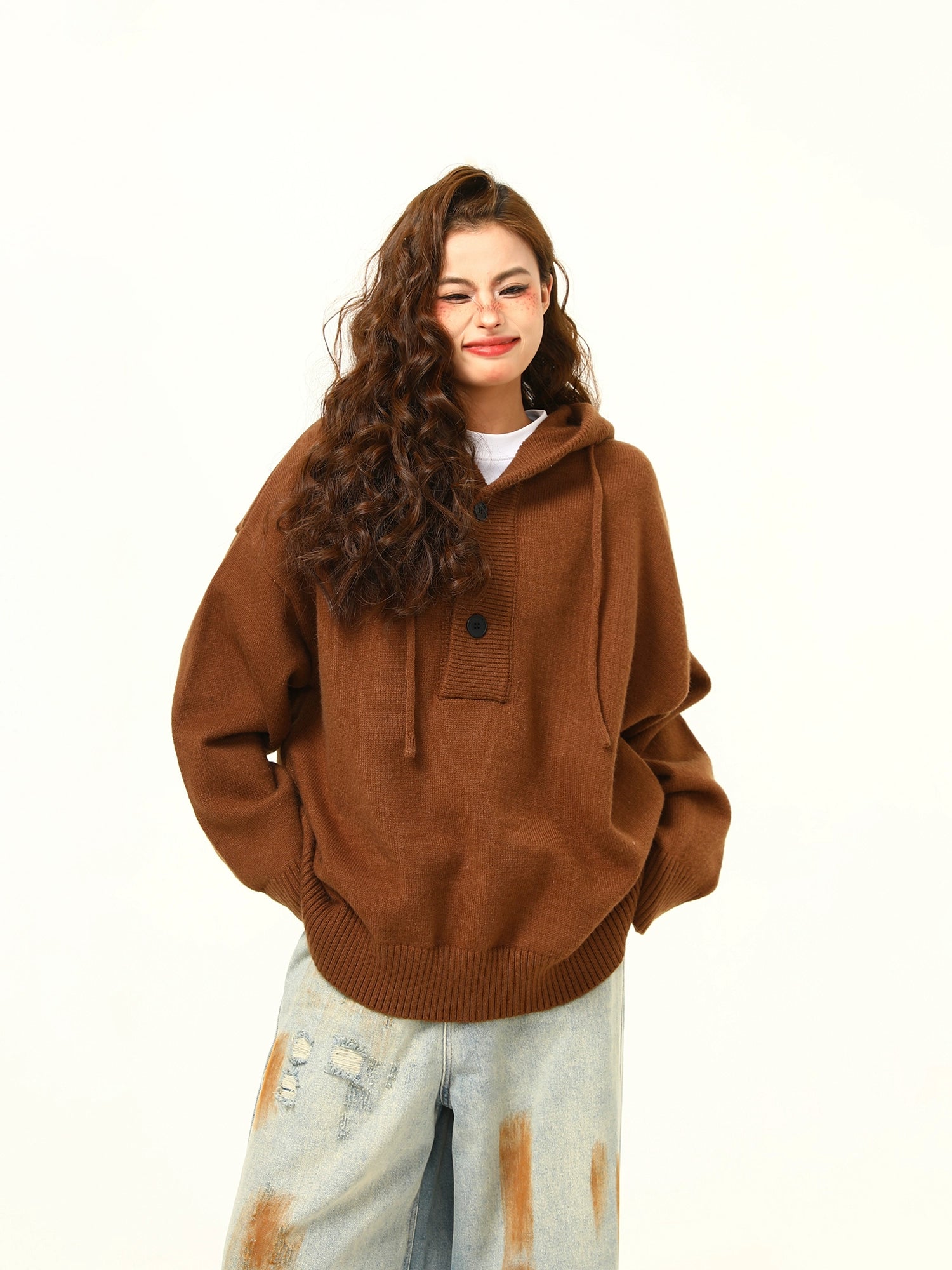Cozy Knit Hoodie Pullover Sweater