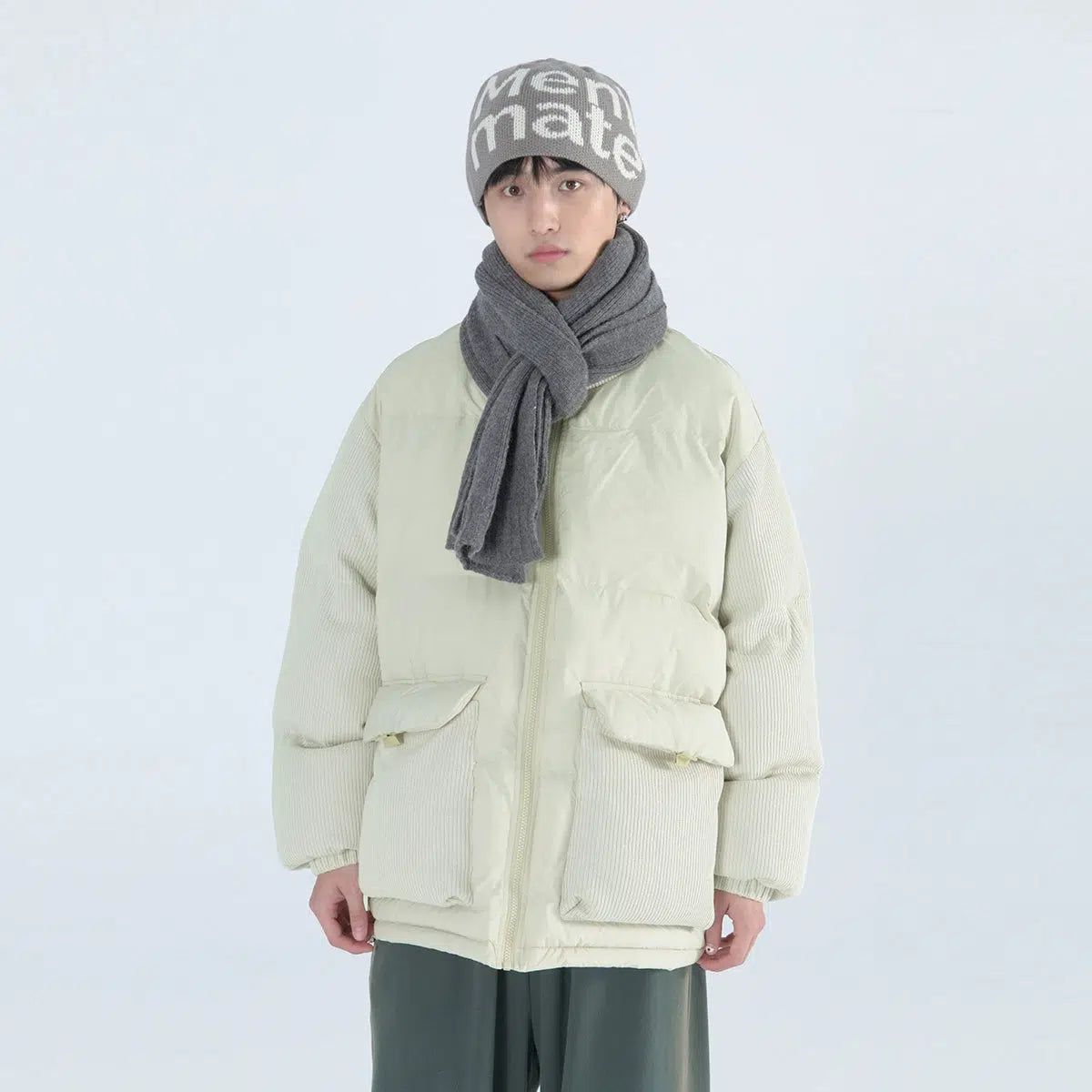 Puffer Jacket with Textured Lining - chiclara