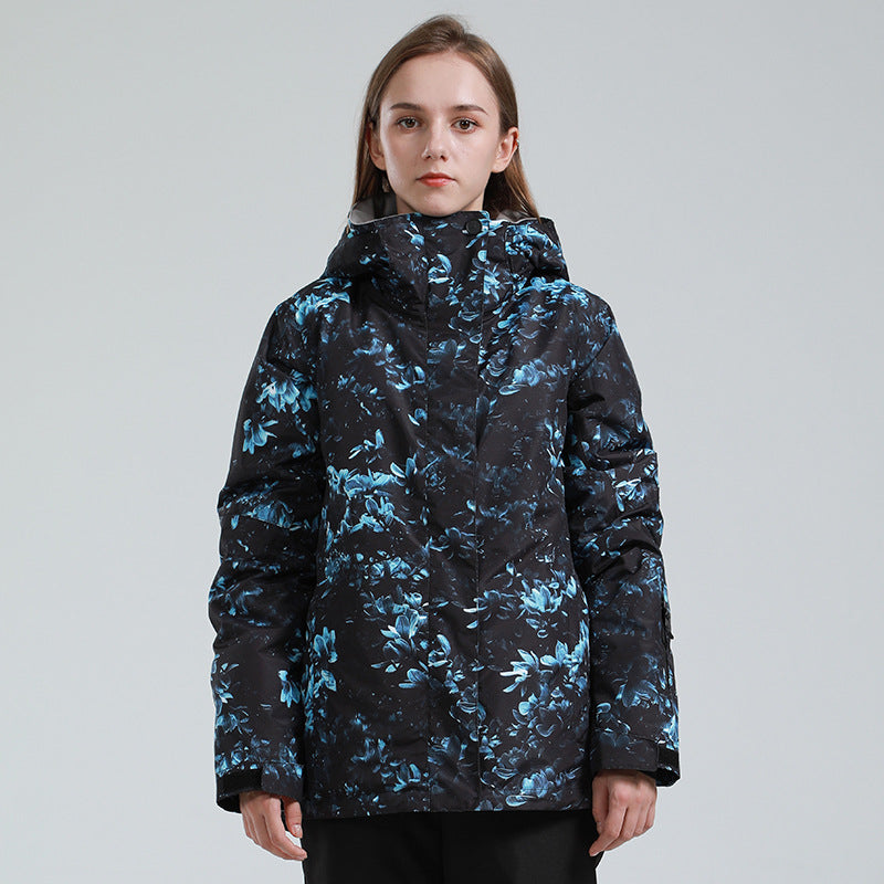 Mountain and Tie-Dye Print Ski Jackets