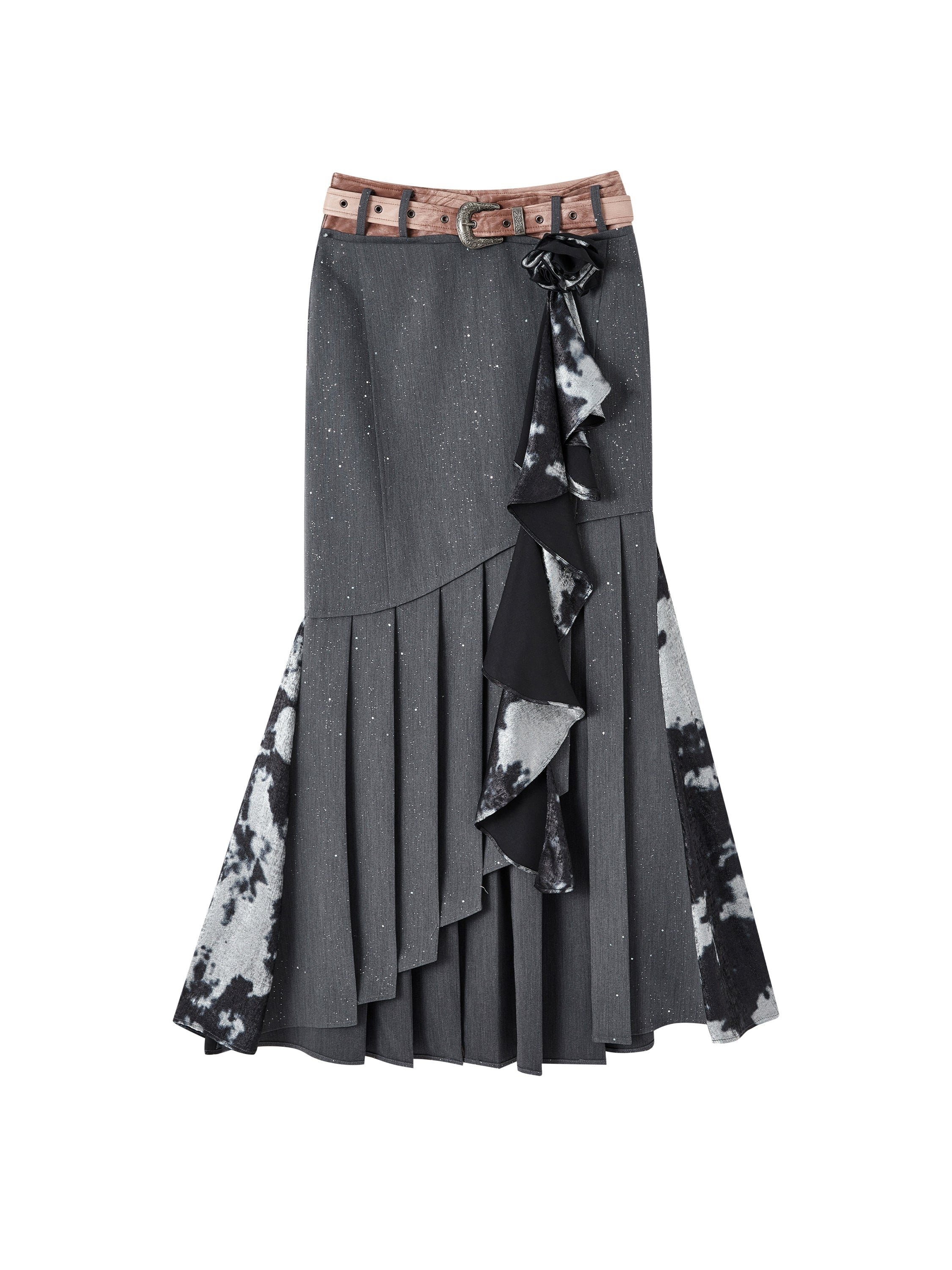 Gothic Ruffle Split Fishtail Skirt