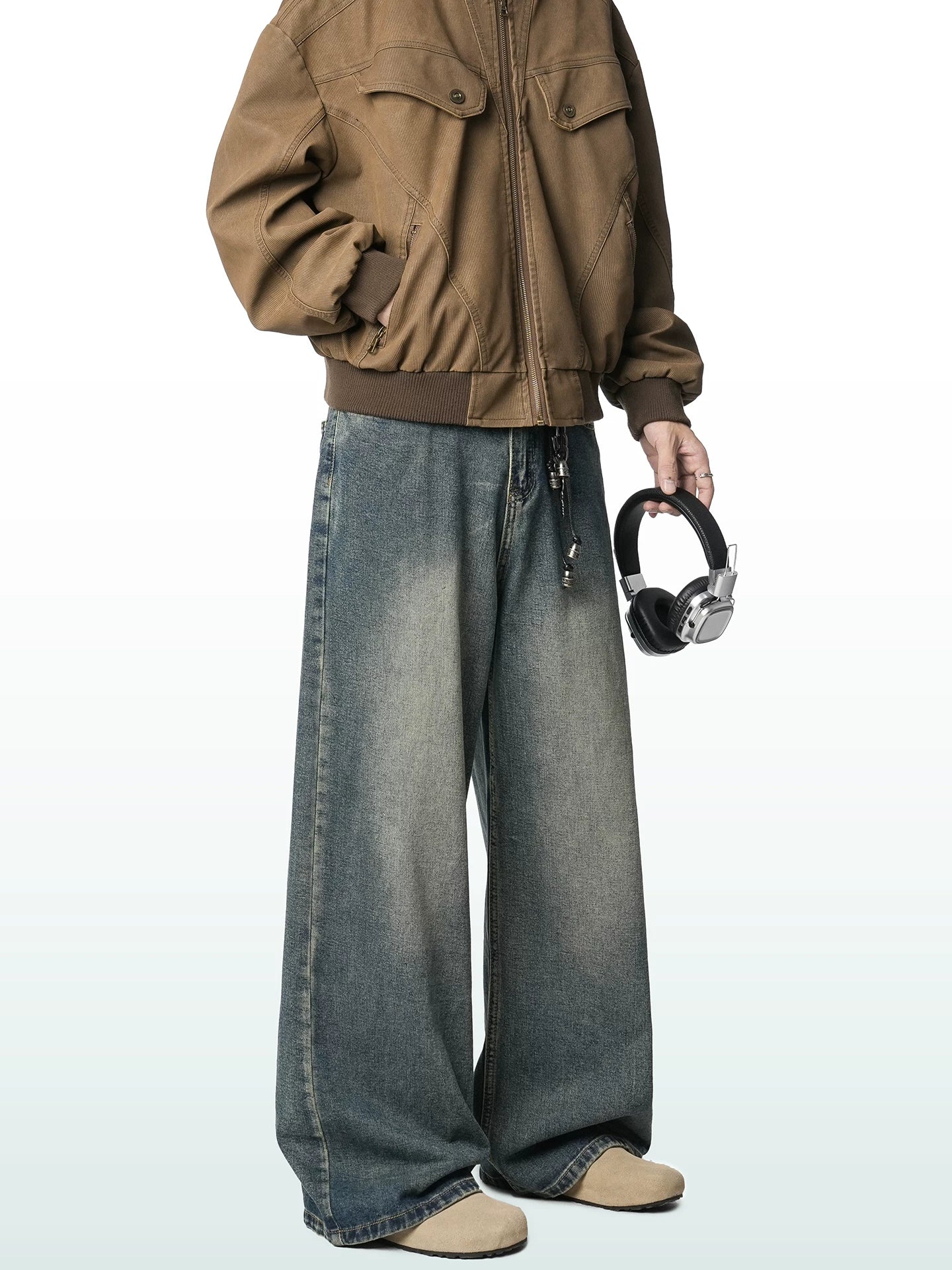 Harbor Fade Wide-Leg Jeans