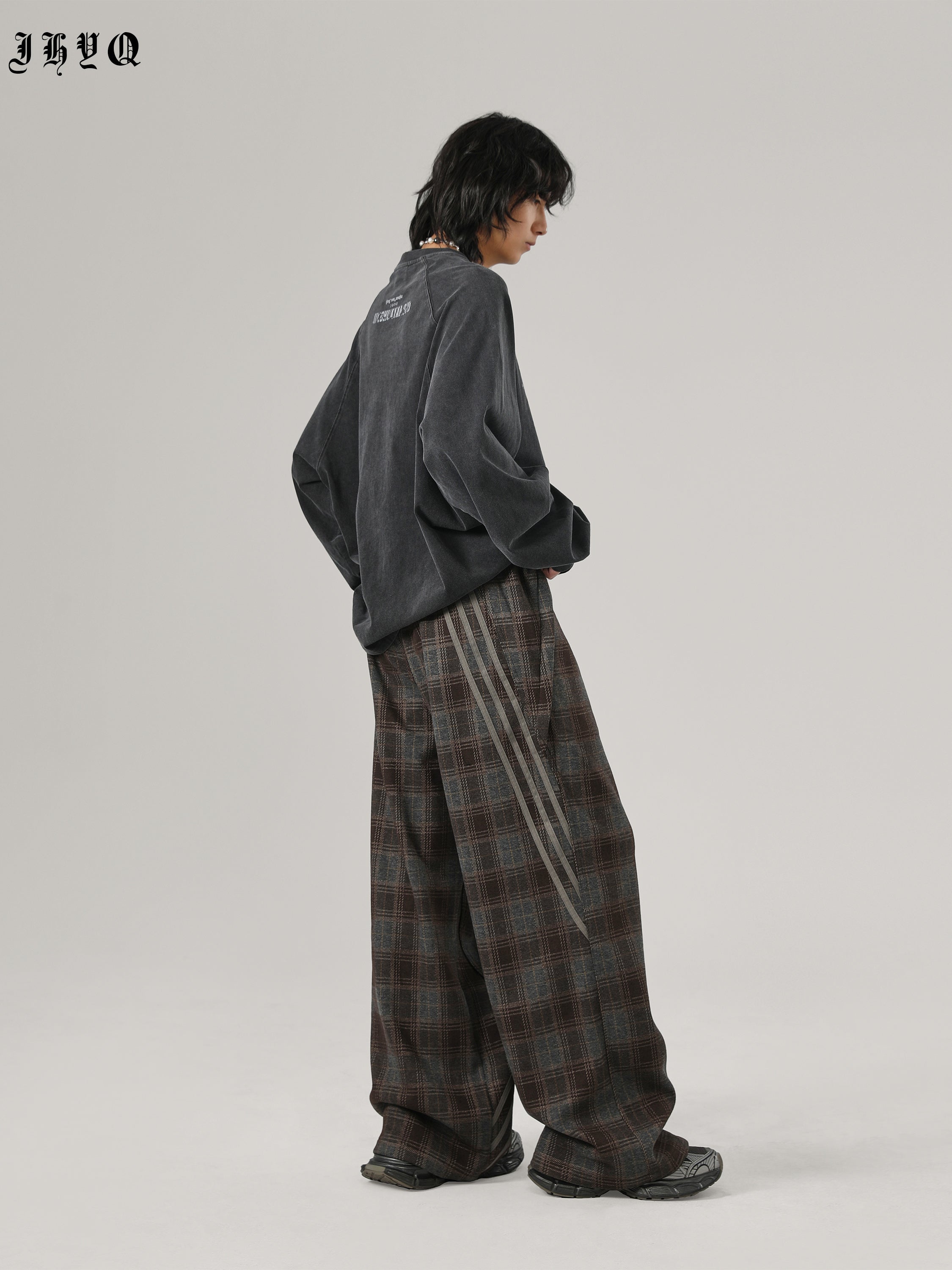 Sports Plaid Striped Paratrooper Pants - chiclara