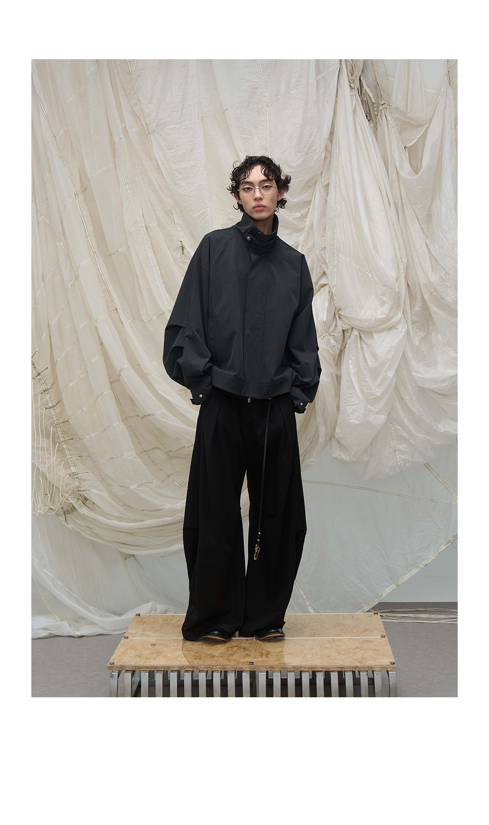 High Collar Oversized Bomber Jacket