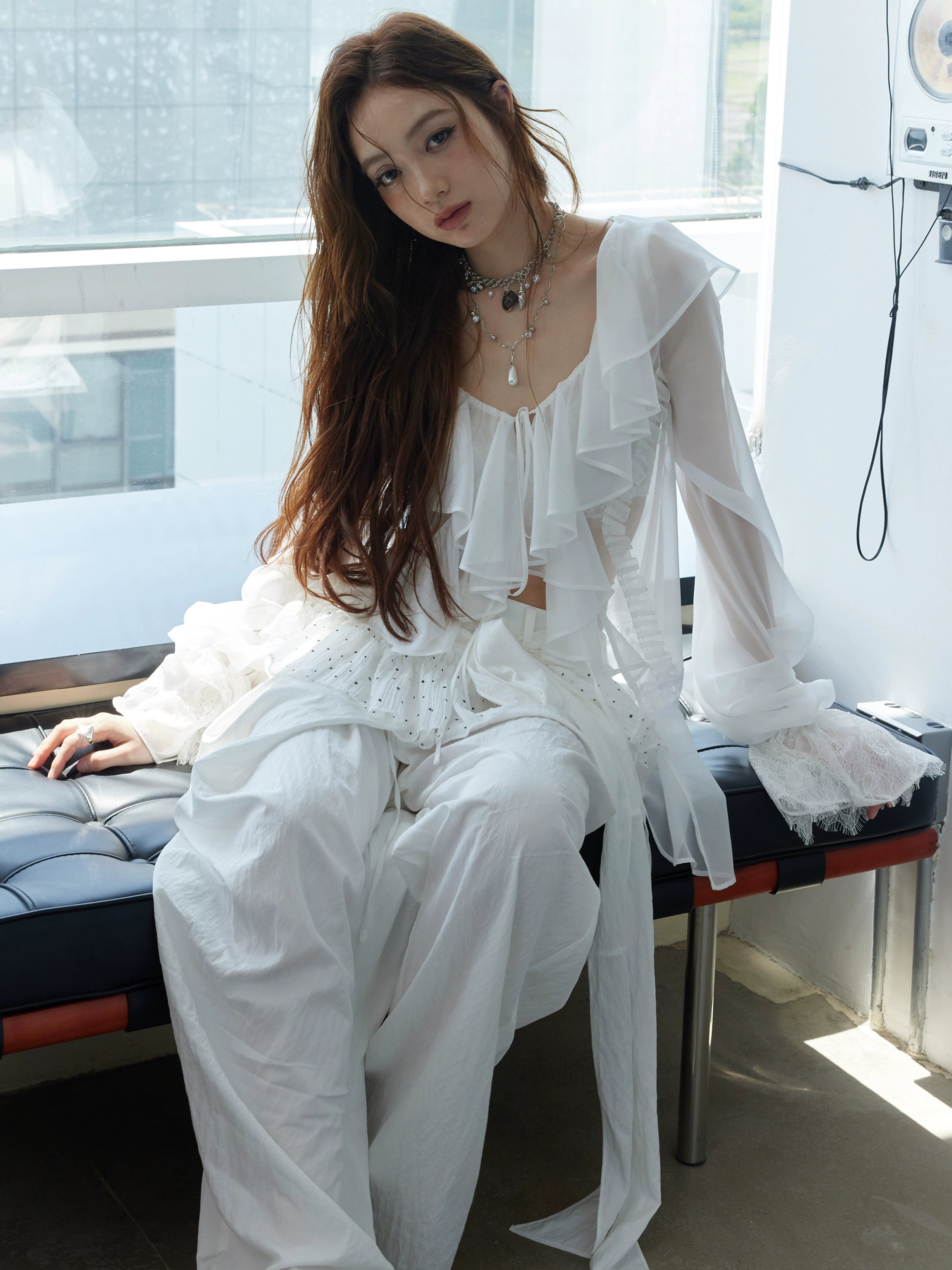Ruffled White Off-Shoulder Romantic Blouse