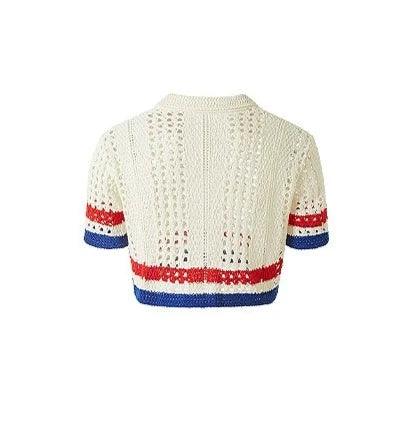 Retro Crochet Crop Polo - chiclara