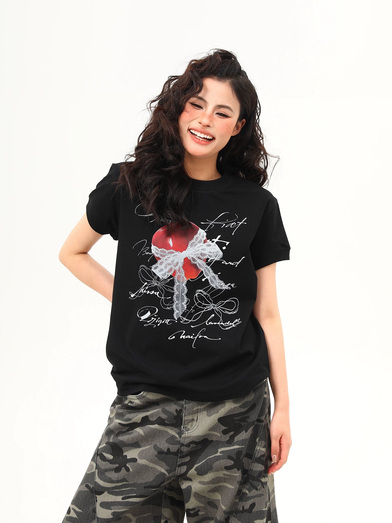 Romantic Script & Bow Graphic Tee