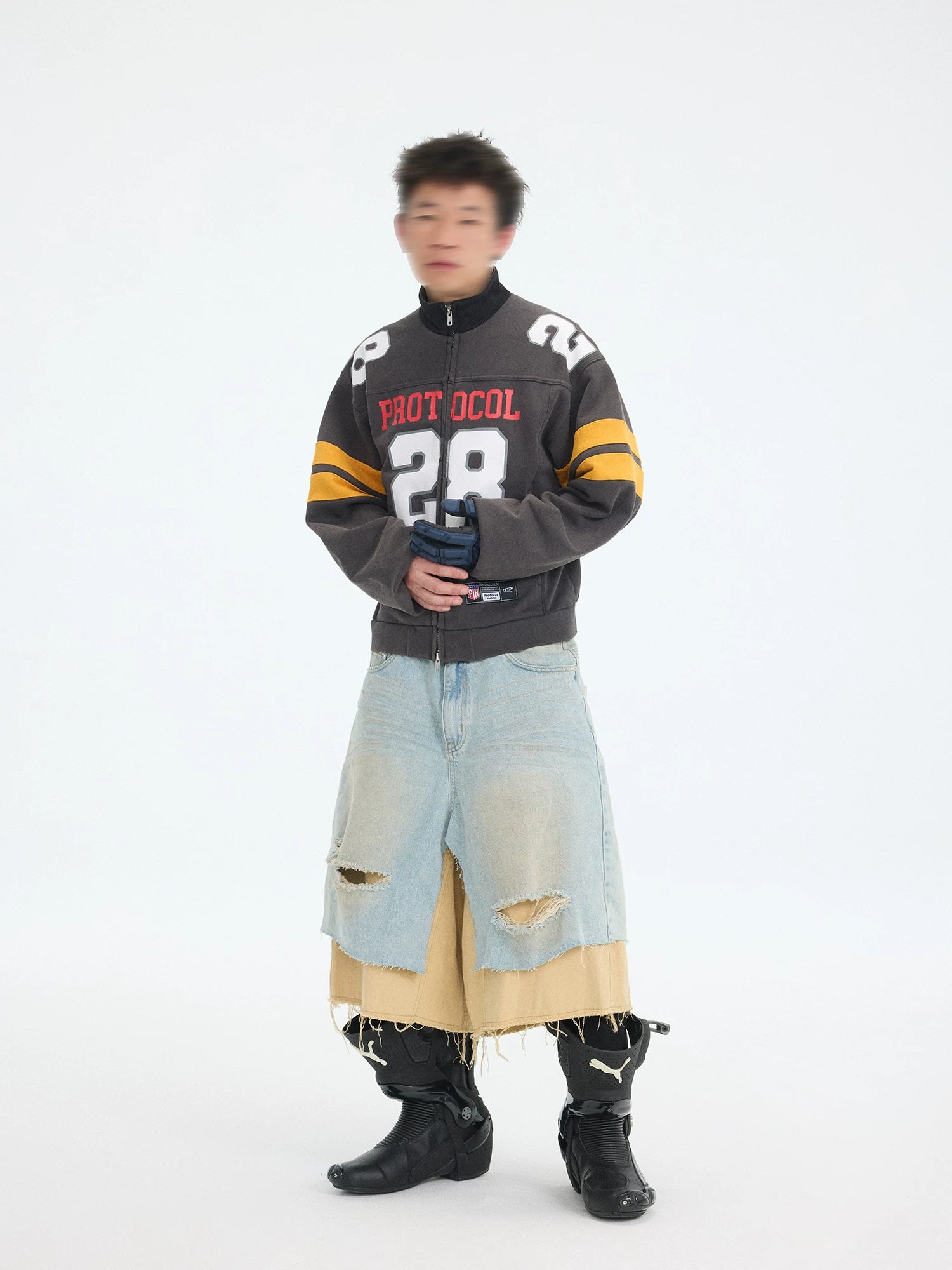 Protocol 28 Gridiron Cropped Jacket